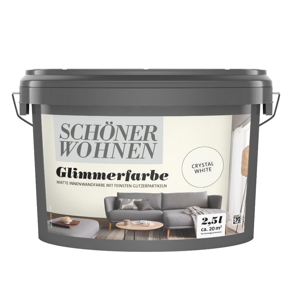 Schöner Wohnen Naturell Glimmerfarbe, crystal white, 2,5 L