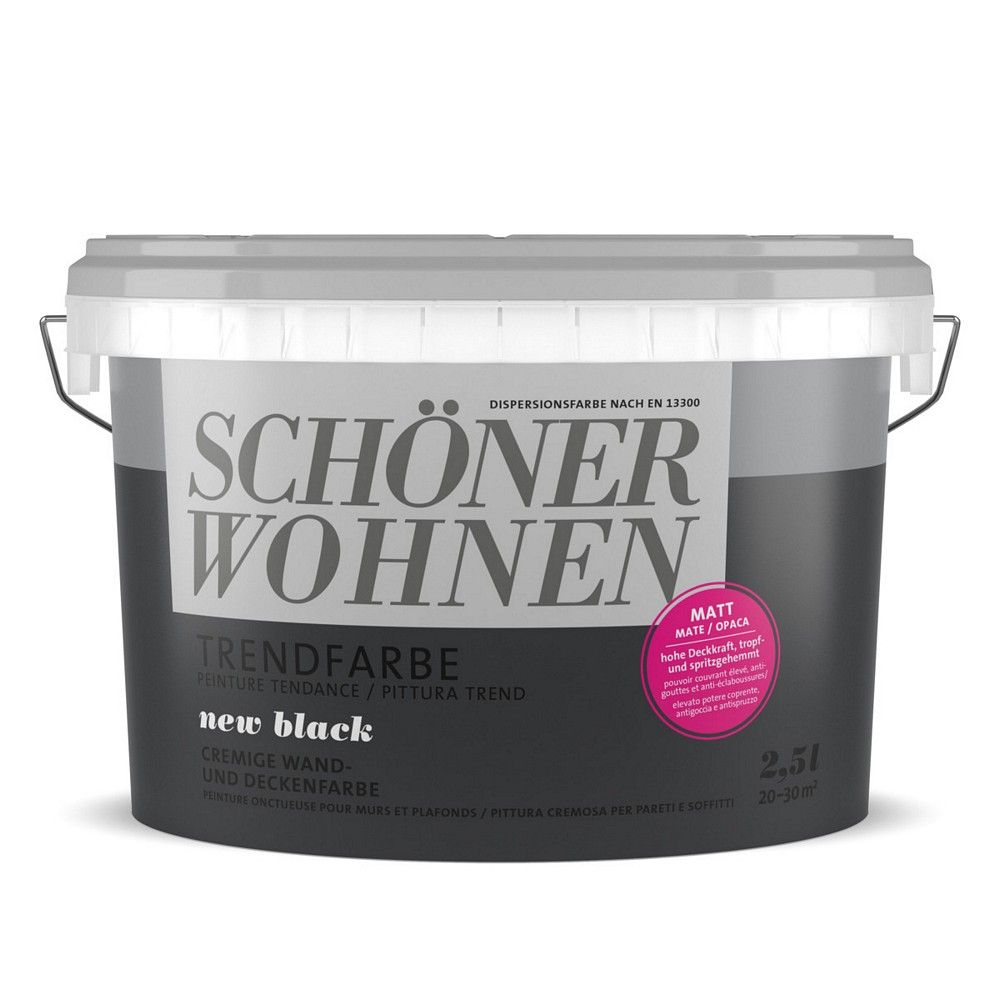Schöner Wohnen Trend Wandfarbe, matt new black, 50 ml Schöner Wohnen Trend Wandfarbe, matt new black, 50 ml