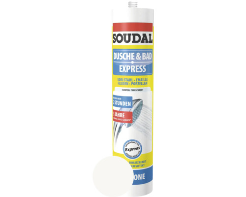 Soudal Dusche & Bad Express Silikon, weiß, 300 ml Soudal Dusche & Bad Express Silikon, weiß, 300 ml