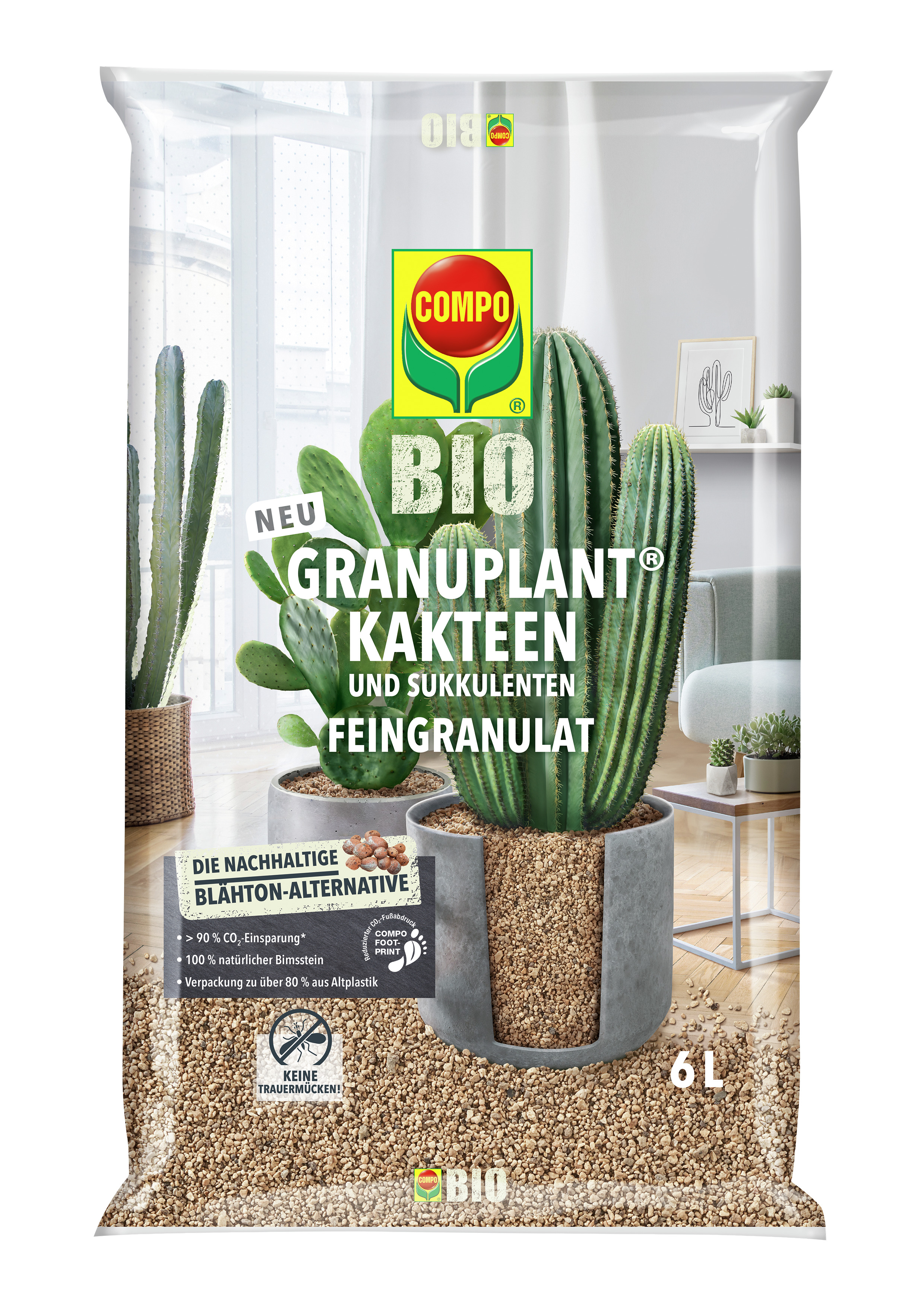 Compo BIO GRANUPLANT® Kakteen- und Sukkulenten-Feingranulat, 6 L Compo BIO GRANUPLANT® Kakteen- und Sukkulenten-Feingranulat, 6 L