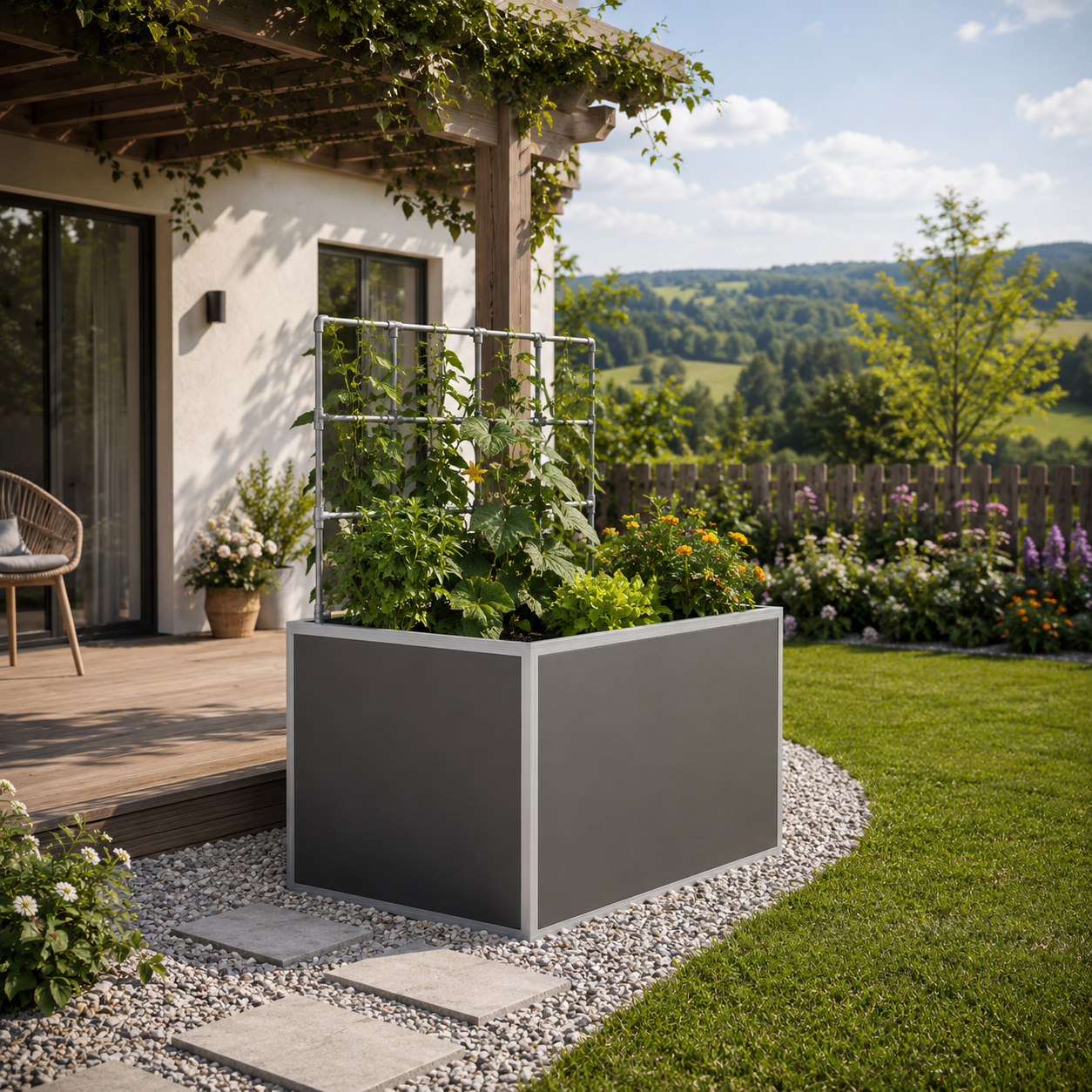 KGT Aluminium-Hochbeet 130, Profilsystem "pressblank"