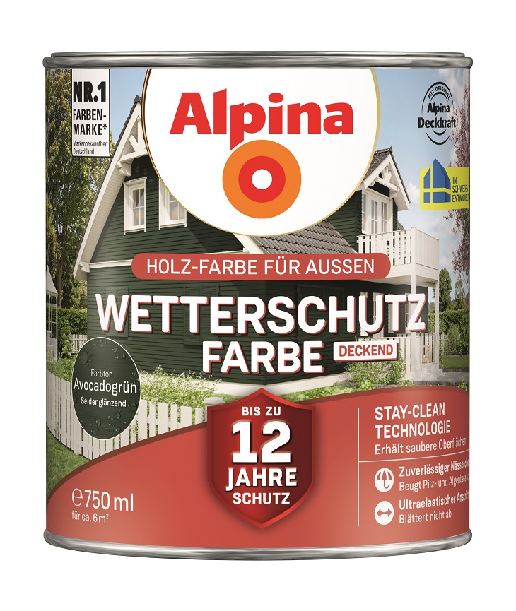 Alpina Wetterschutz-Farbe Avocadogrün, 750ml