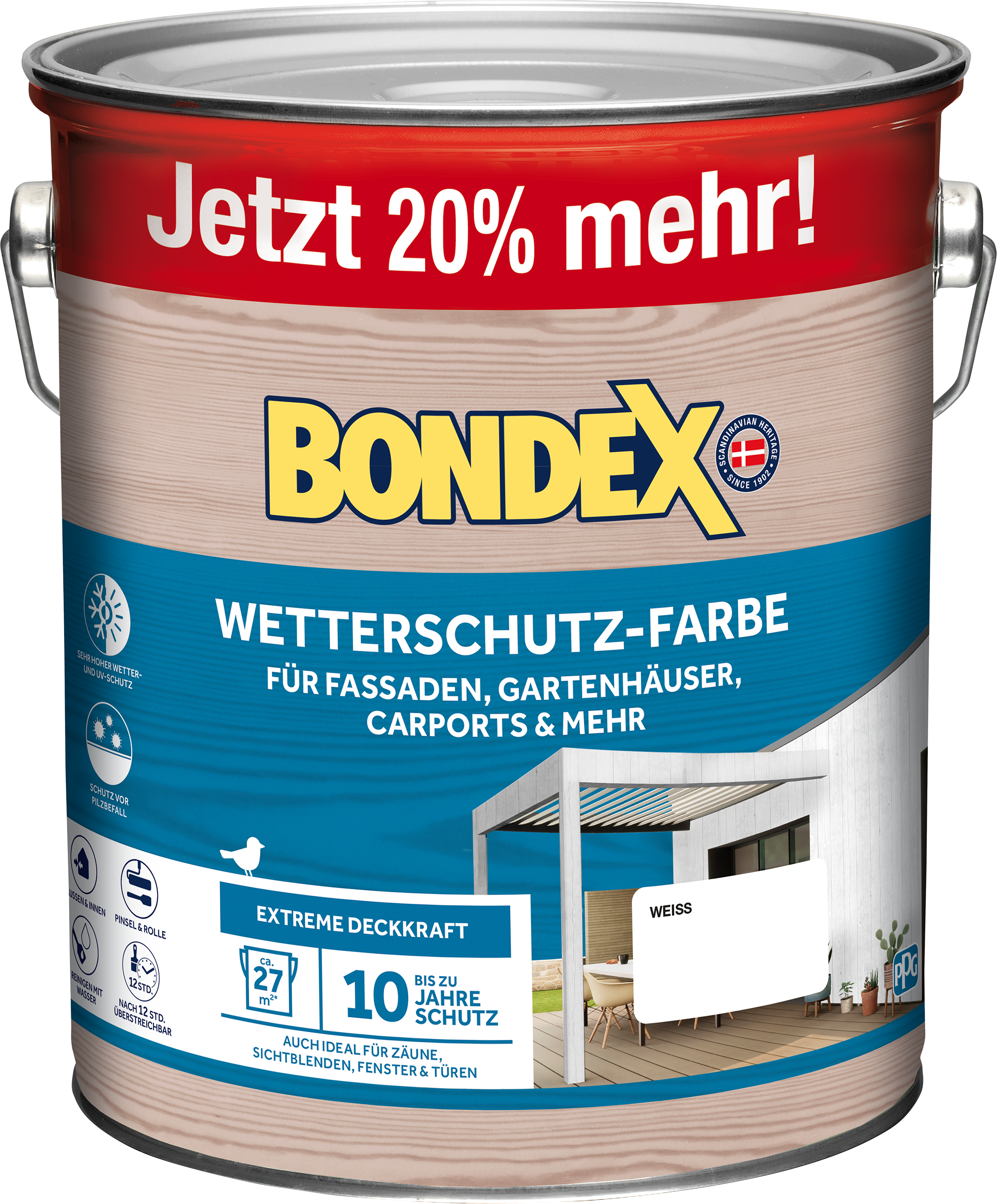 Bondex Wetterschutz-Farbe, weiß 3L Bondex Wetterschutz-Farbe, weiß 3L