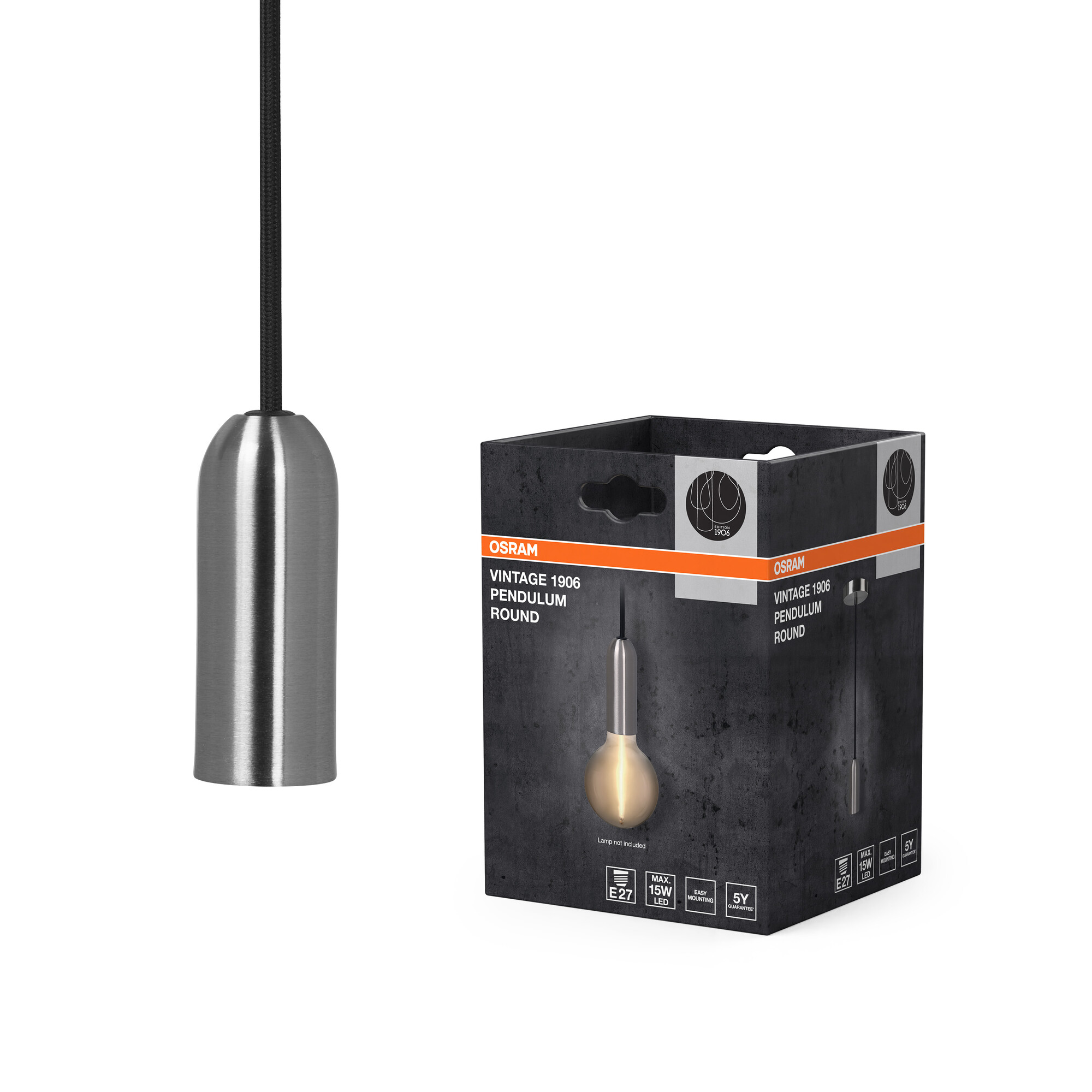 Osram Vintage 1906 Pendelleuchte Round, E27, chrome