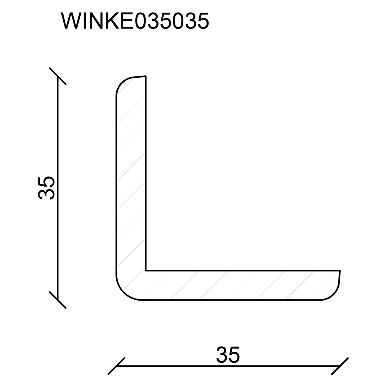 544082-Querschnitt Neuhofer Winkelleiste, Fichte/Kiefer astrein roh