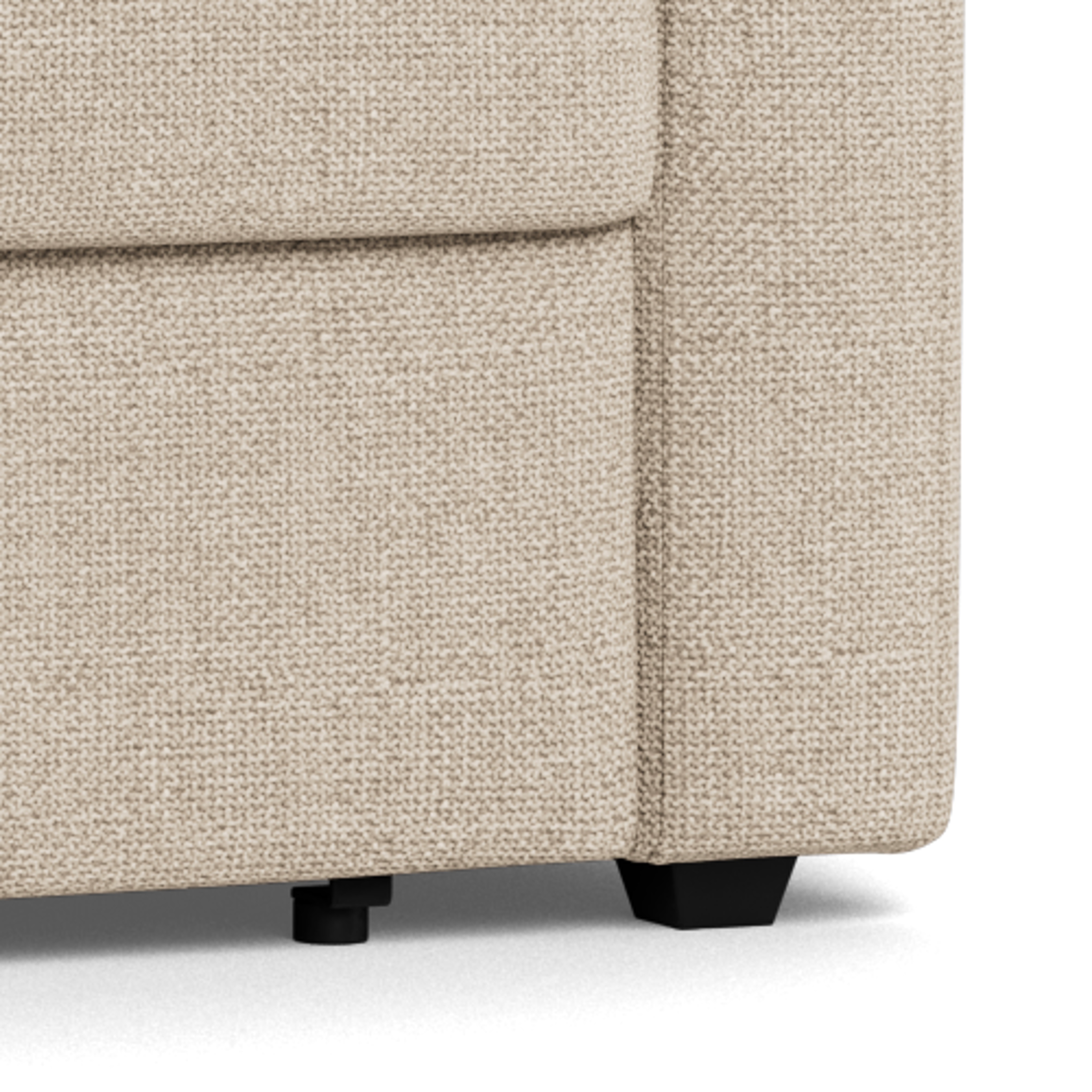 Actona Fleury Bettcouch mit Armlehne, Sitz beige Basel 24, Gestell PP schwarz, 176 x 88 x 85 cm
