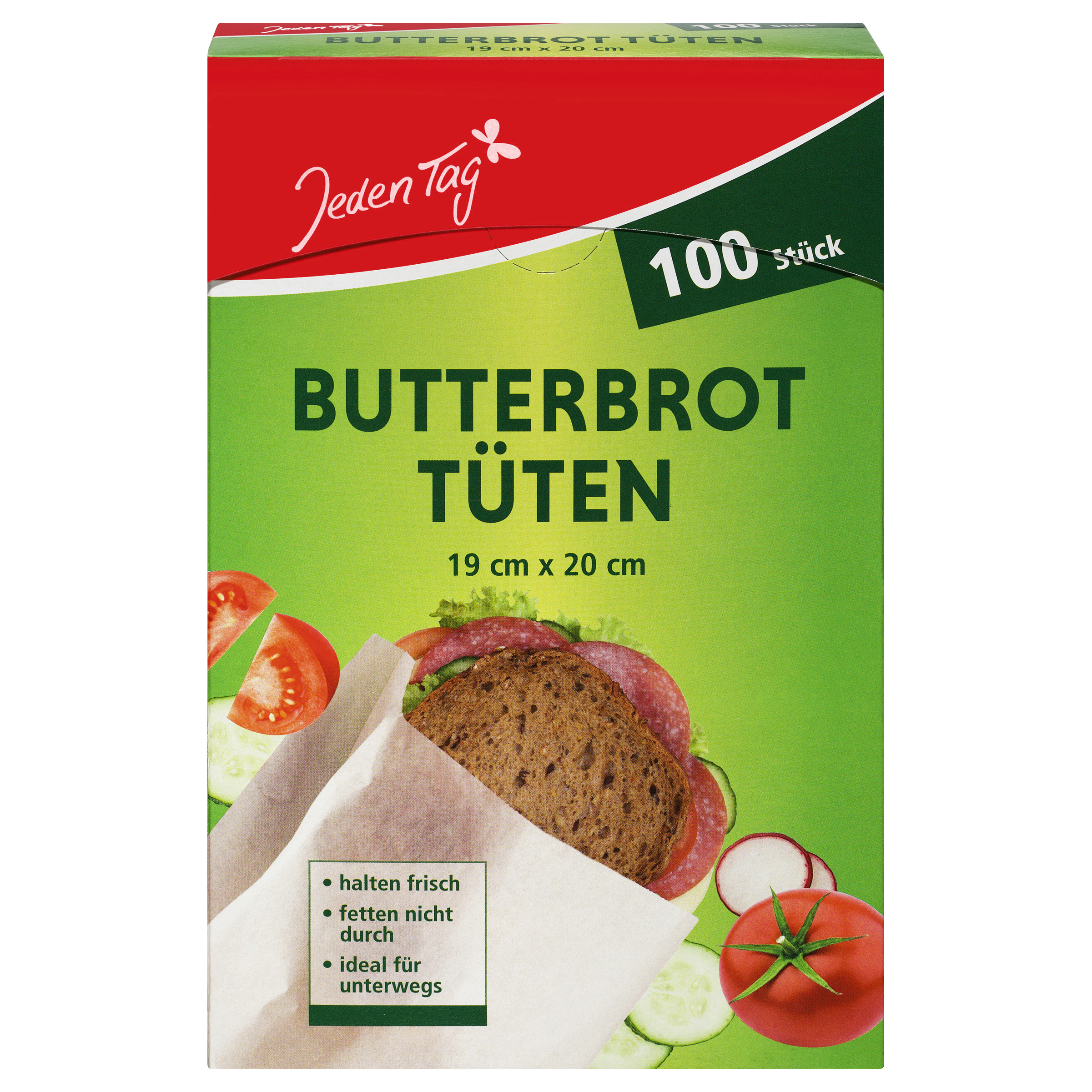 Jeden Tag Butterbrottüten, 100 Stück