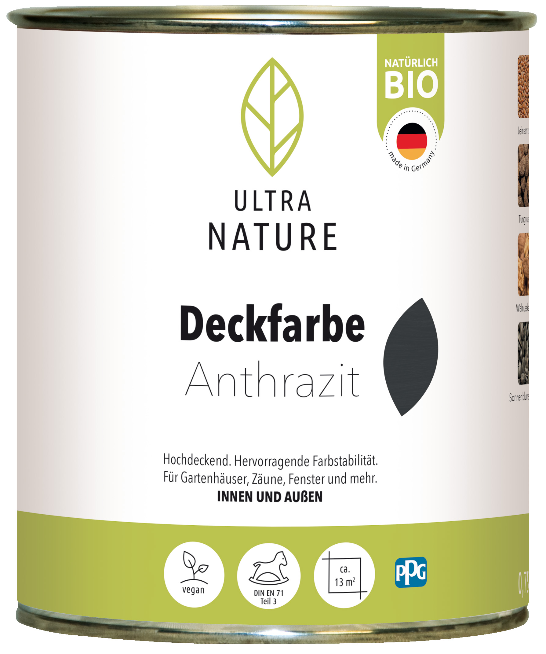 Ultra Nature Deckfarbe Anthrazit, 0,75 l Ultra Nature Deckfarbe Anthrazit, 0,75 l