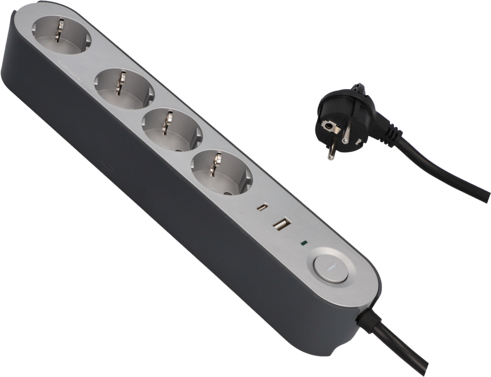 Unitec Steckdosenleiste Greenline, 4-fach + USB A/C und Schalter