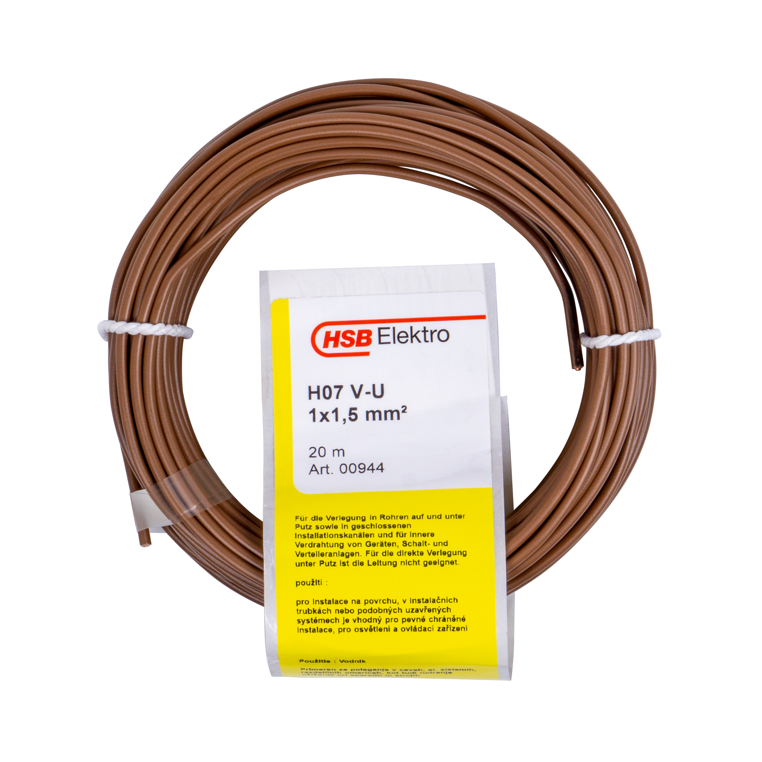 380908jDxyoeecgCuGq ADERLEITUNG  H07V-U 1,5MM²,20M,BR
