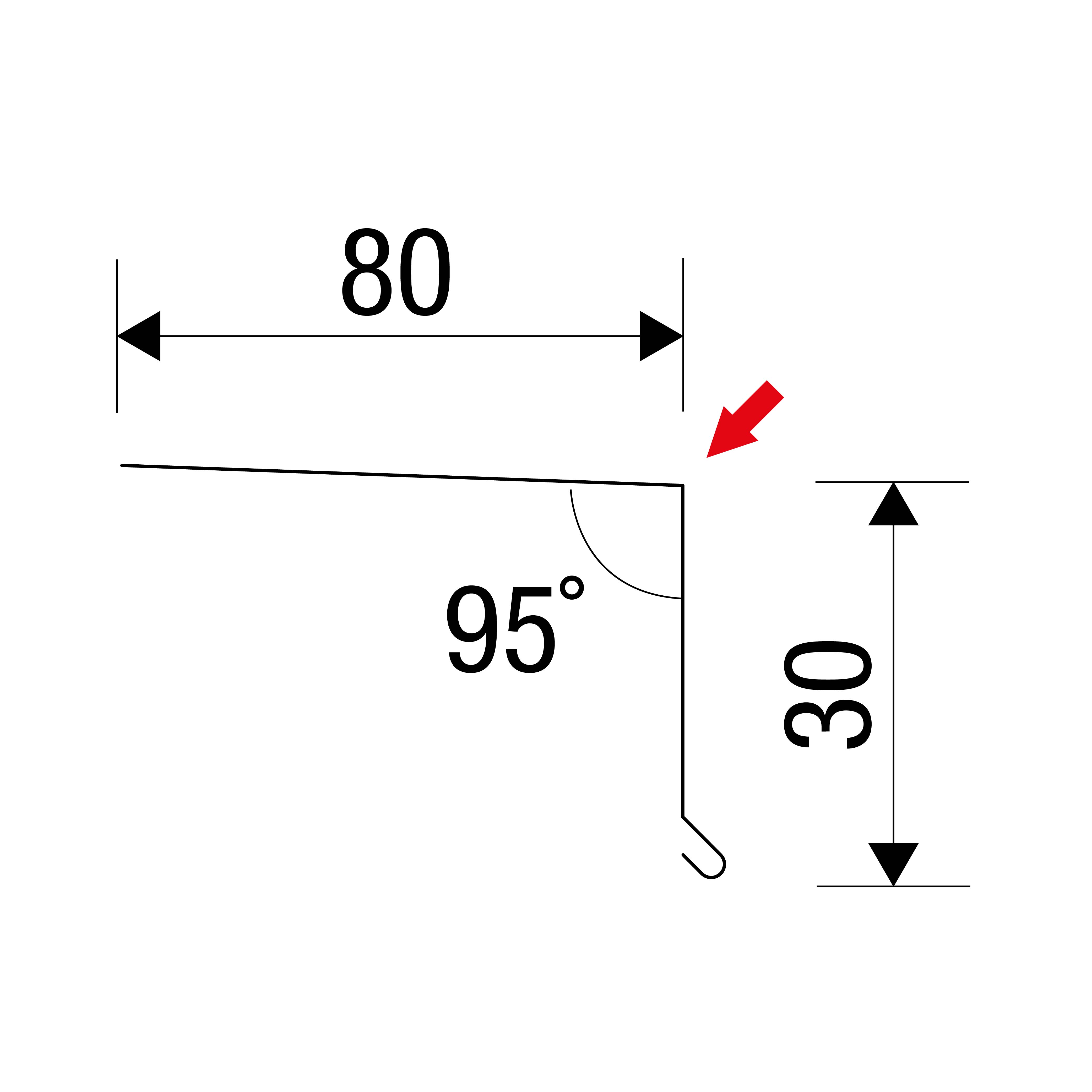 PRECIT Traufblech, anthrazit, 1000 x 80 x 30 x 0,5 mm PRECIT Traufblech, anthrazit, 1000 x 80 x 30 x 0,5 mm