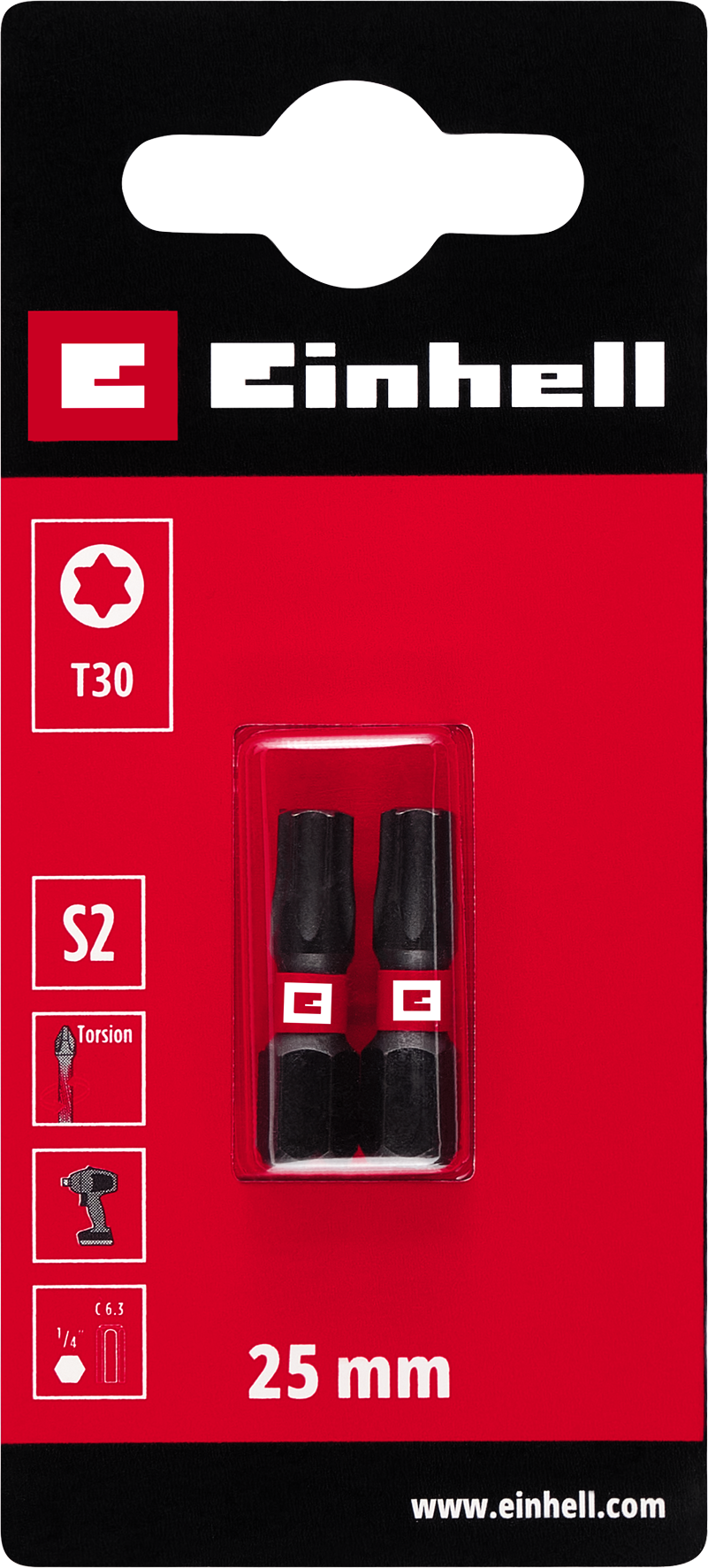 Einhell Impact-Bits Torsion, 25 mm, T30 S2