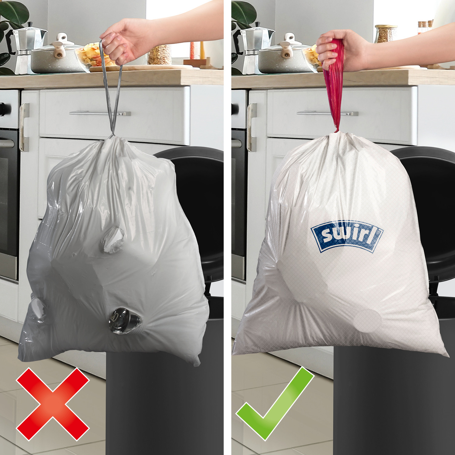 Swirl® Zugband-Müllbeutel, 35 l Swirl® Zugband-Müllbeutel, 35 l