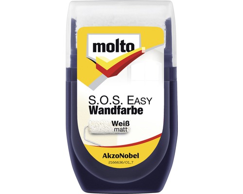 Molto s.o.s. easy Wandfarbe, weiß, 30 ml Molto s.o.s. easy Wandfarbe, weiß, 30 ml