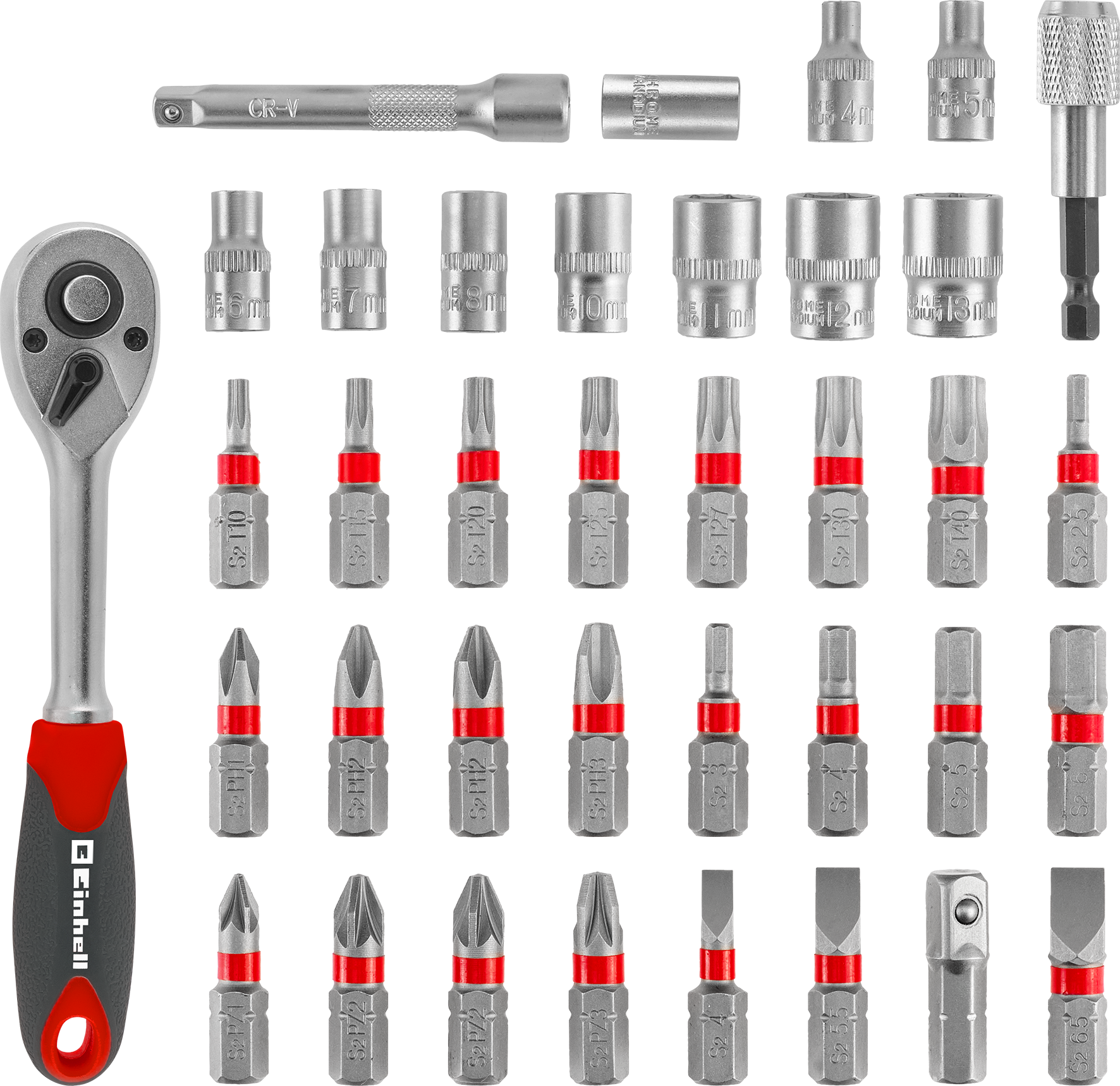 Einhell Bit- und Ratschen-Set, L-CASE, 37-tlg.