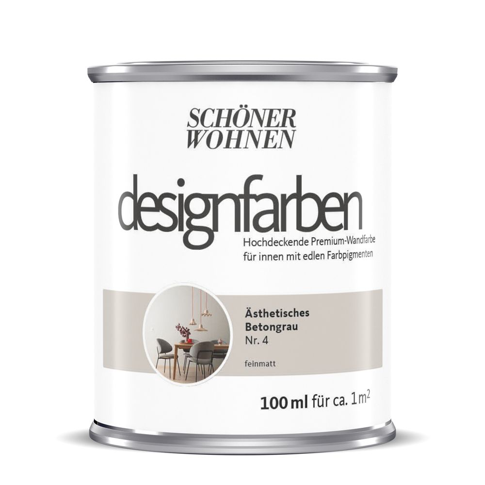 Schöner Wohnen Designfarbe, ästhetisches betongrau, 100 ml