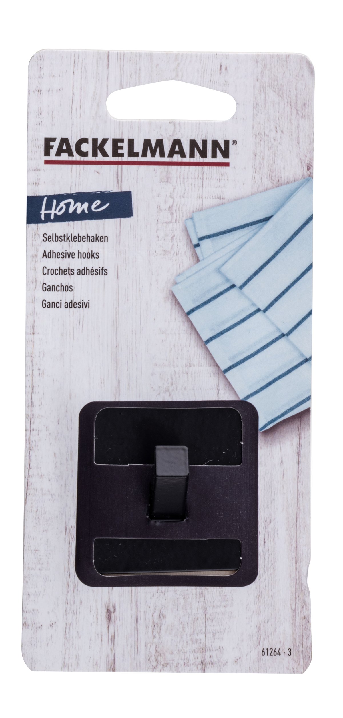 Fackelmann Klebehaken QUADRA 5 cm, schwarz