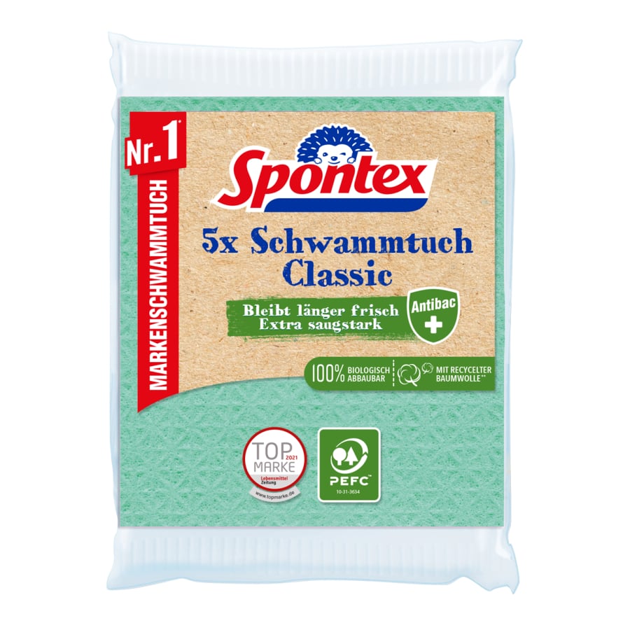Spontex Schwammtuch Classic PEFC, 5 St.