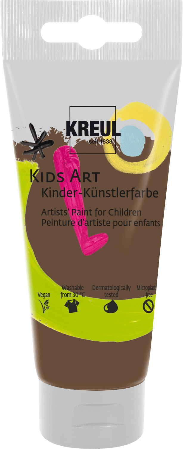 Kreul Kids Art Kinder-Künstlerfarbe Dunkelbraun, 75 ml