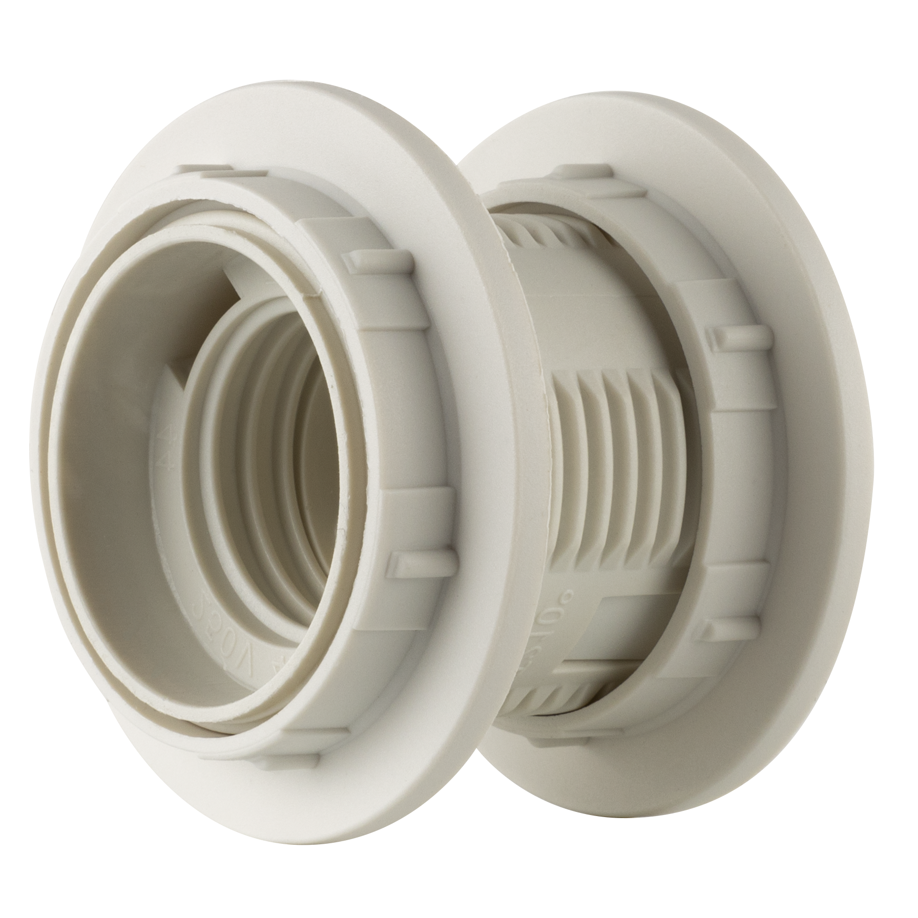 REV Fassung aus Isolierstoff E27 max. 60W mit Gewindebuchse M10x, 1weiss
