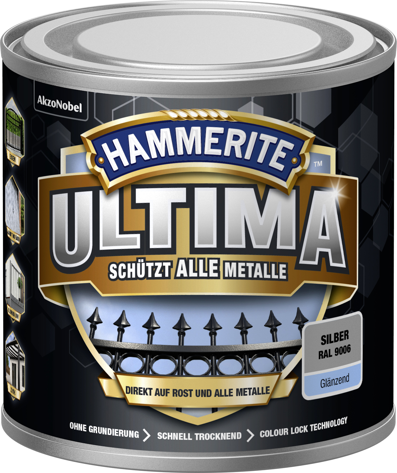 Hammerite Metall Schutzlack Ultima siber RAL9006, 250 ml Hammerite Metall Schutzlack Ultima siber RAL9006, 250 ml