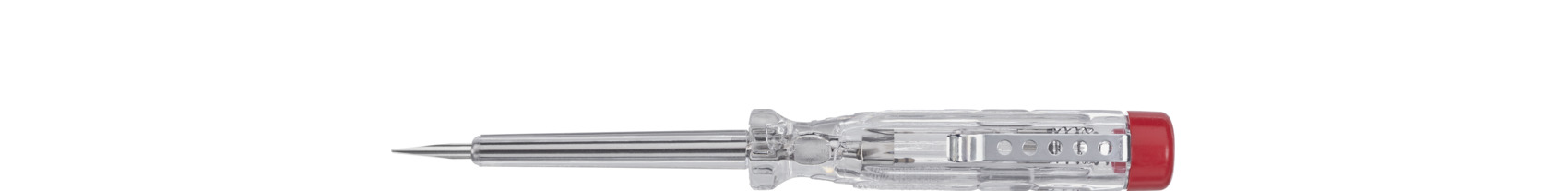 Wiha Spannungsprüfer 120-250 Volt, Schlitz transparent, mit Ansteckclip in Blister