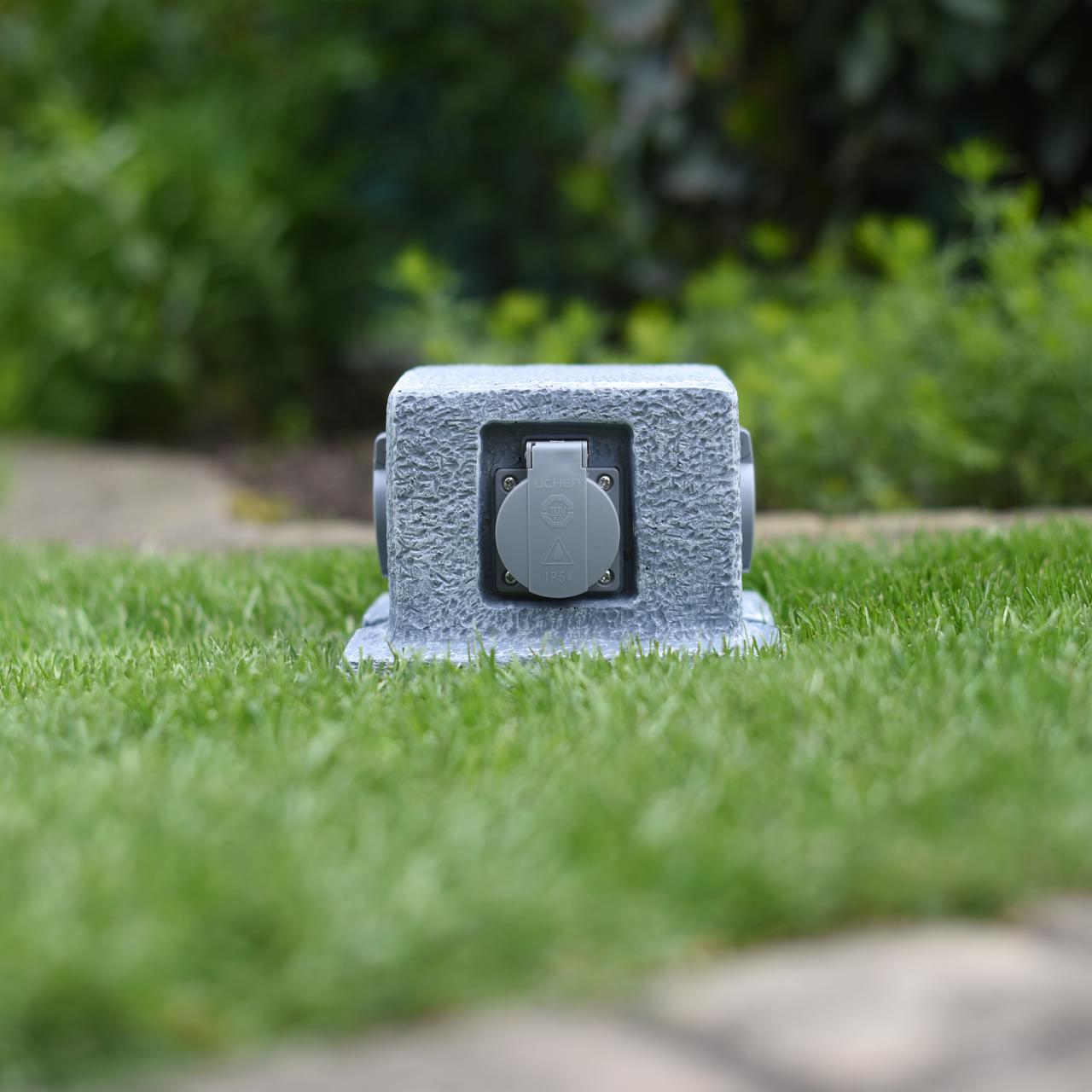 163402VYQeJBcobz3BR  STECKDOSENVERTEILER GRANITOPTIK MIT 4 STECKDOSEN