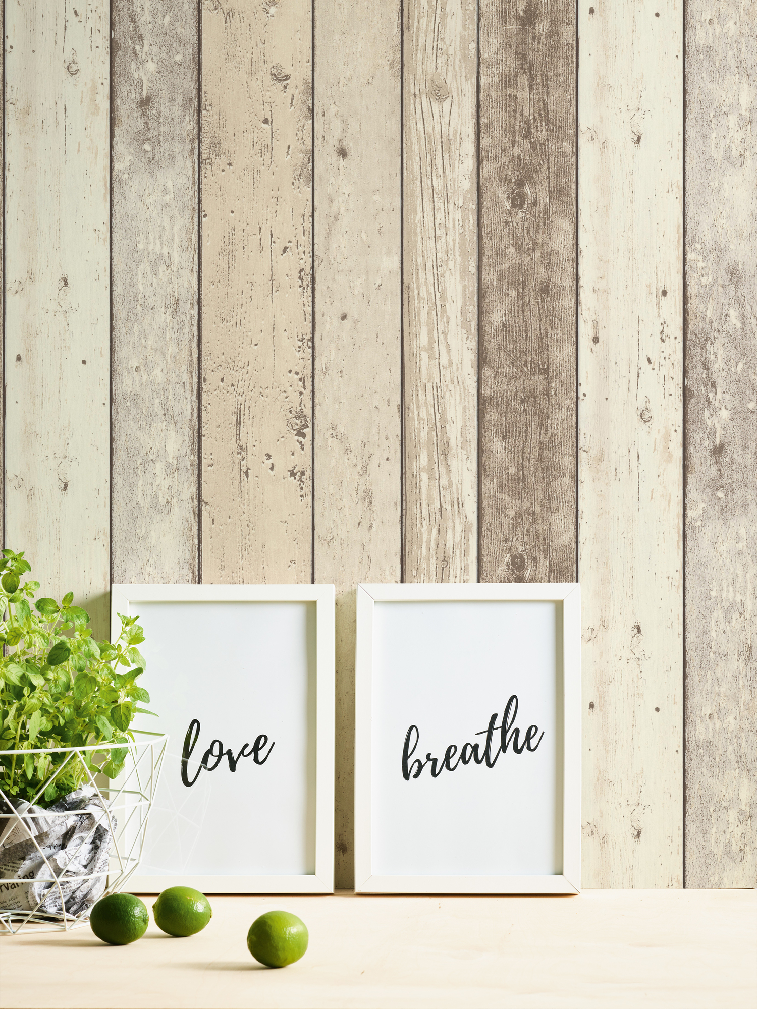 A.S. Création Vliestapete, holzoptik beige creme – paneeltapete im vintage shabby chic stil