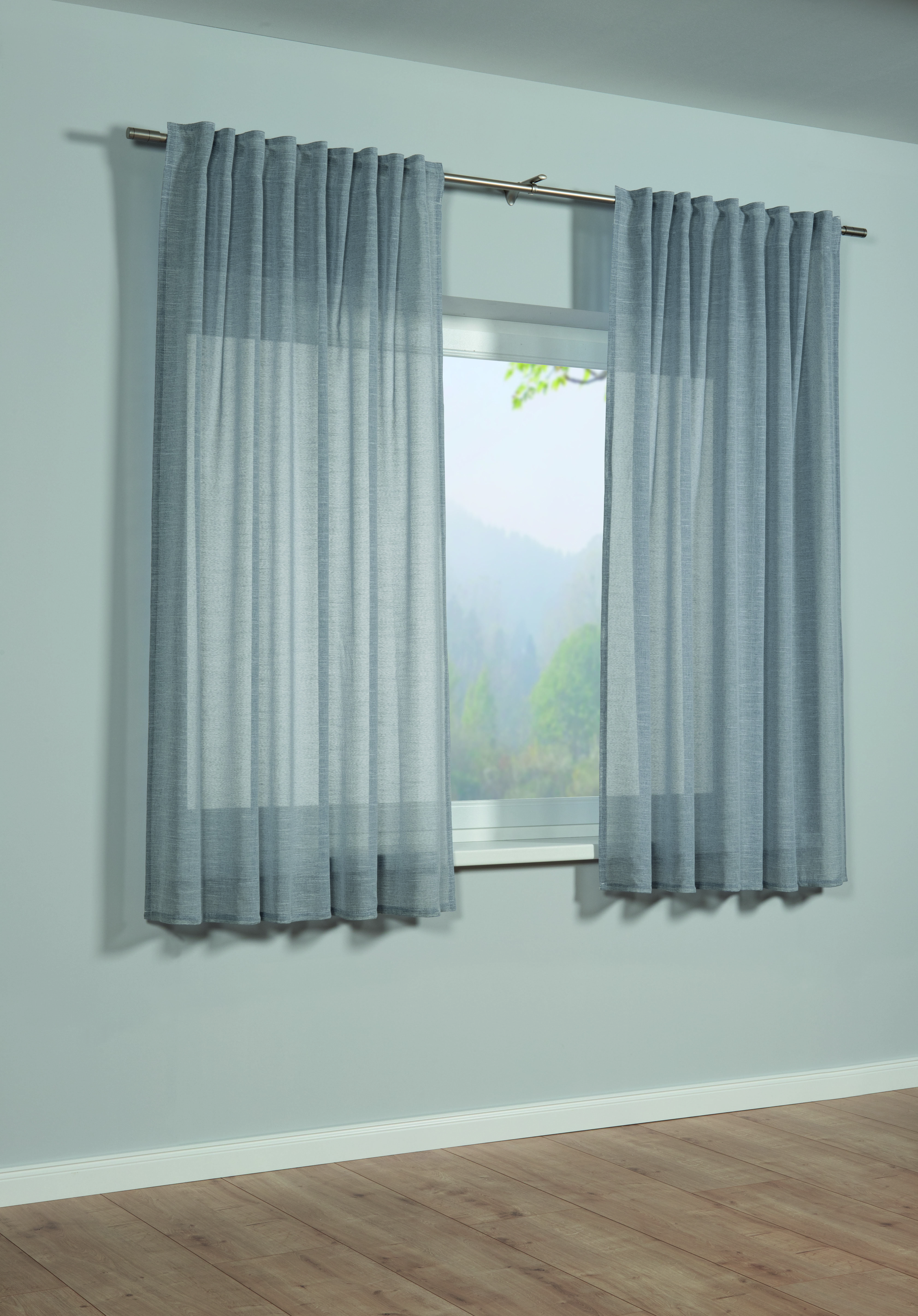 Sehlbach Schal mit Gardinenband silbergrau, 140 x 175 cm Sehlbach Schal mit Gardinenband silbergrau, 140 x 175 cm