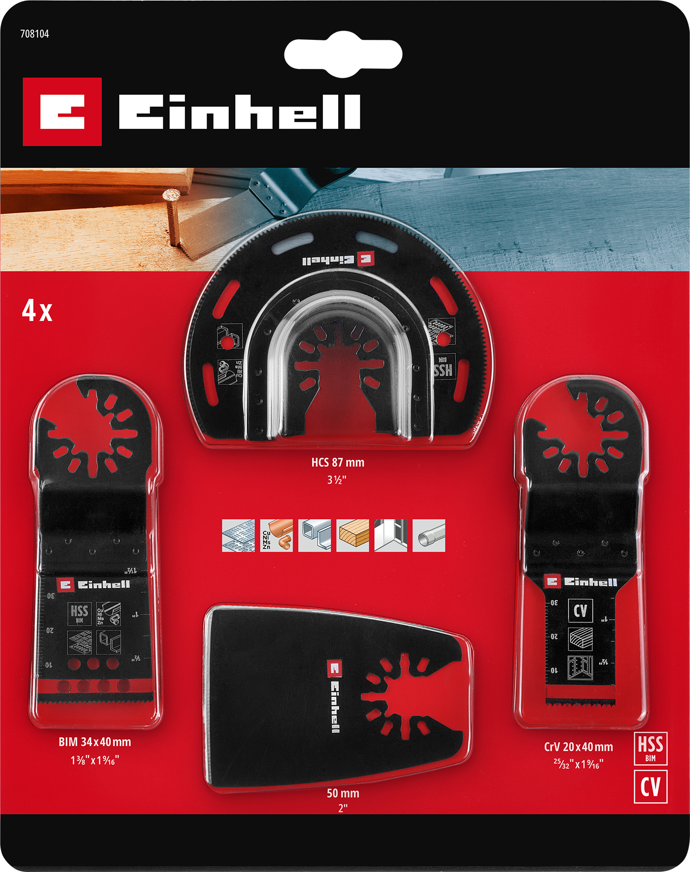 Einhell Multitool-Set mit Universalaufnahme, 4-tlg. Einhell Multitool-Set mit Universalaufnahme, 4-tlg.