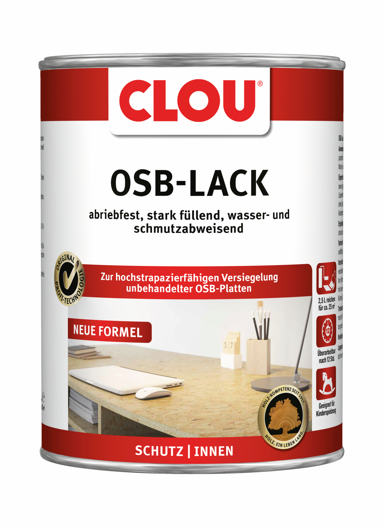 Clou OSB-Lack Seidenglänzend, 2,5 L