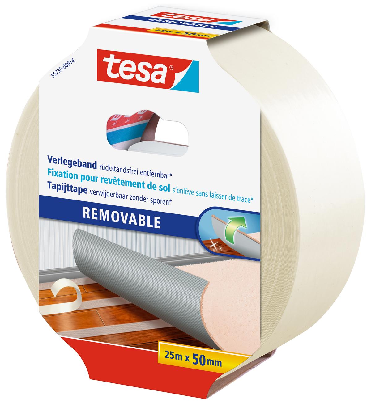 tesa_Floorlaying_Removable_557350001411_LI406_right_pa tesa Verlegeband, rückstandsfrei entfernbar, 10 m