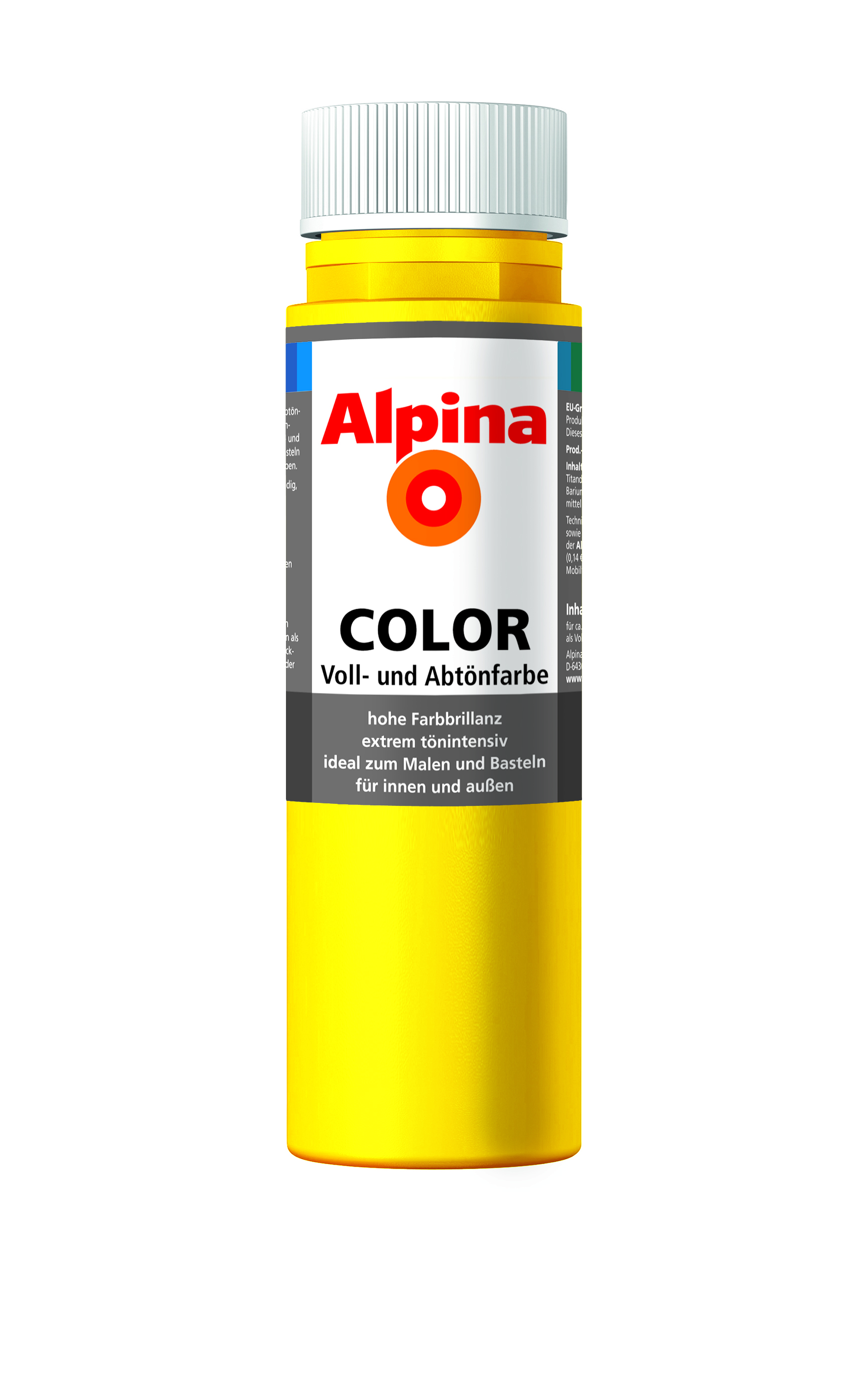 4001244707201_Alpina_Color_250ml_SunnyYellow Alpina Color Voll- und Abtönfarbe Sunny Yellow, 250ml