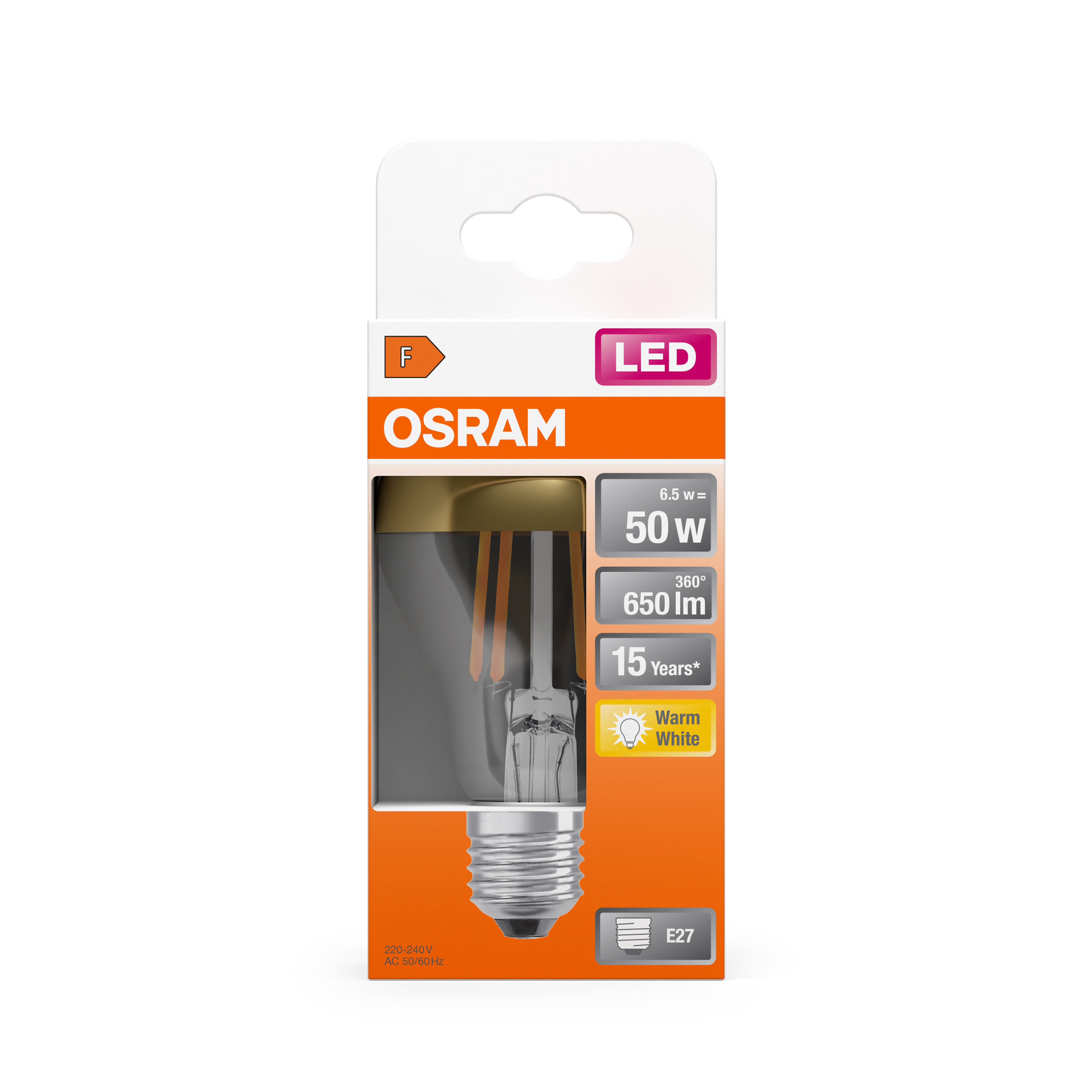 Osram LED Lampe Retrofit Classic klar, warmweiß, E27