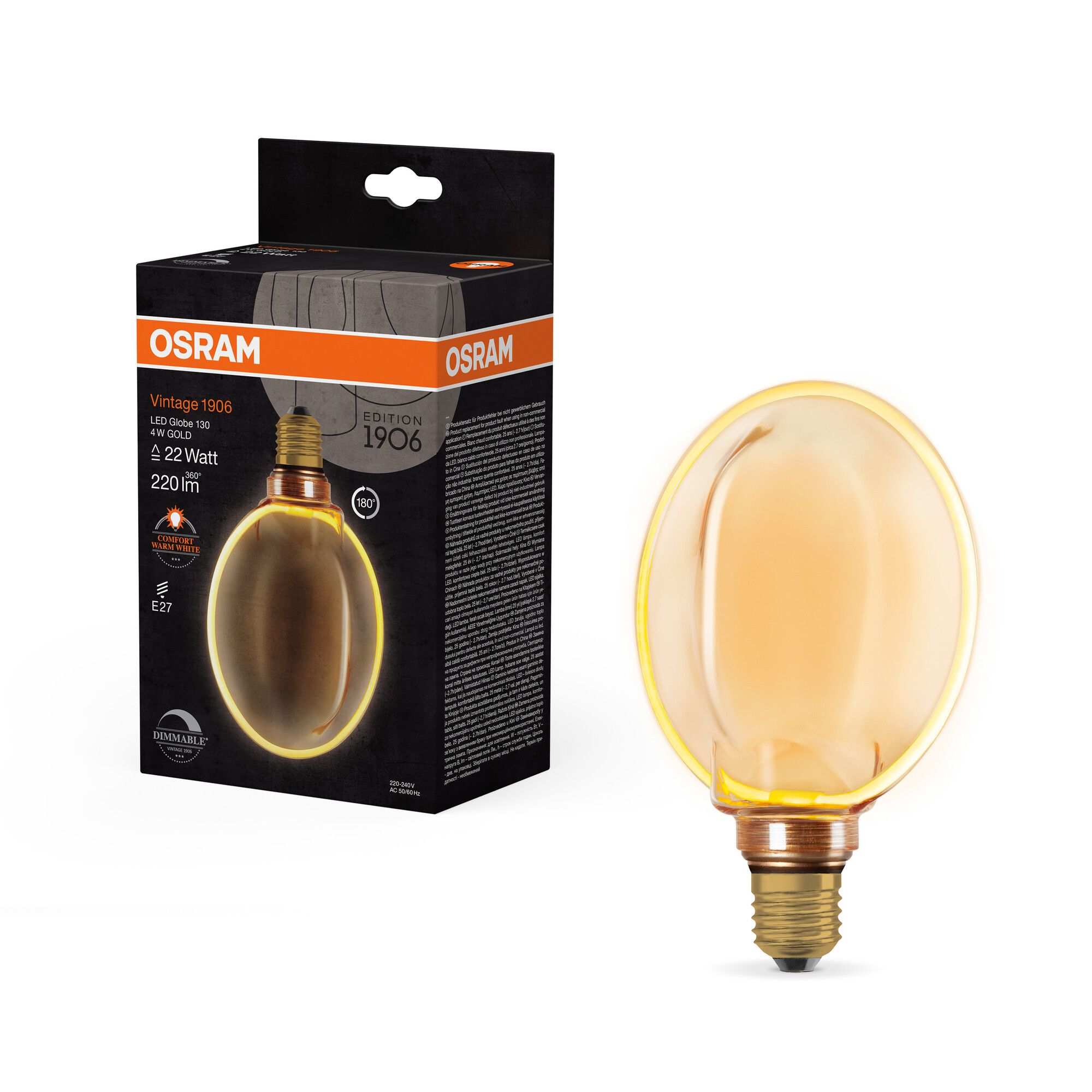 Osram Vintage 1906 LED Lampe O-Form, warmweiß