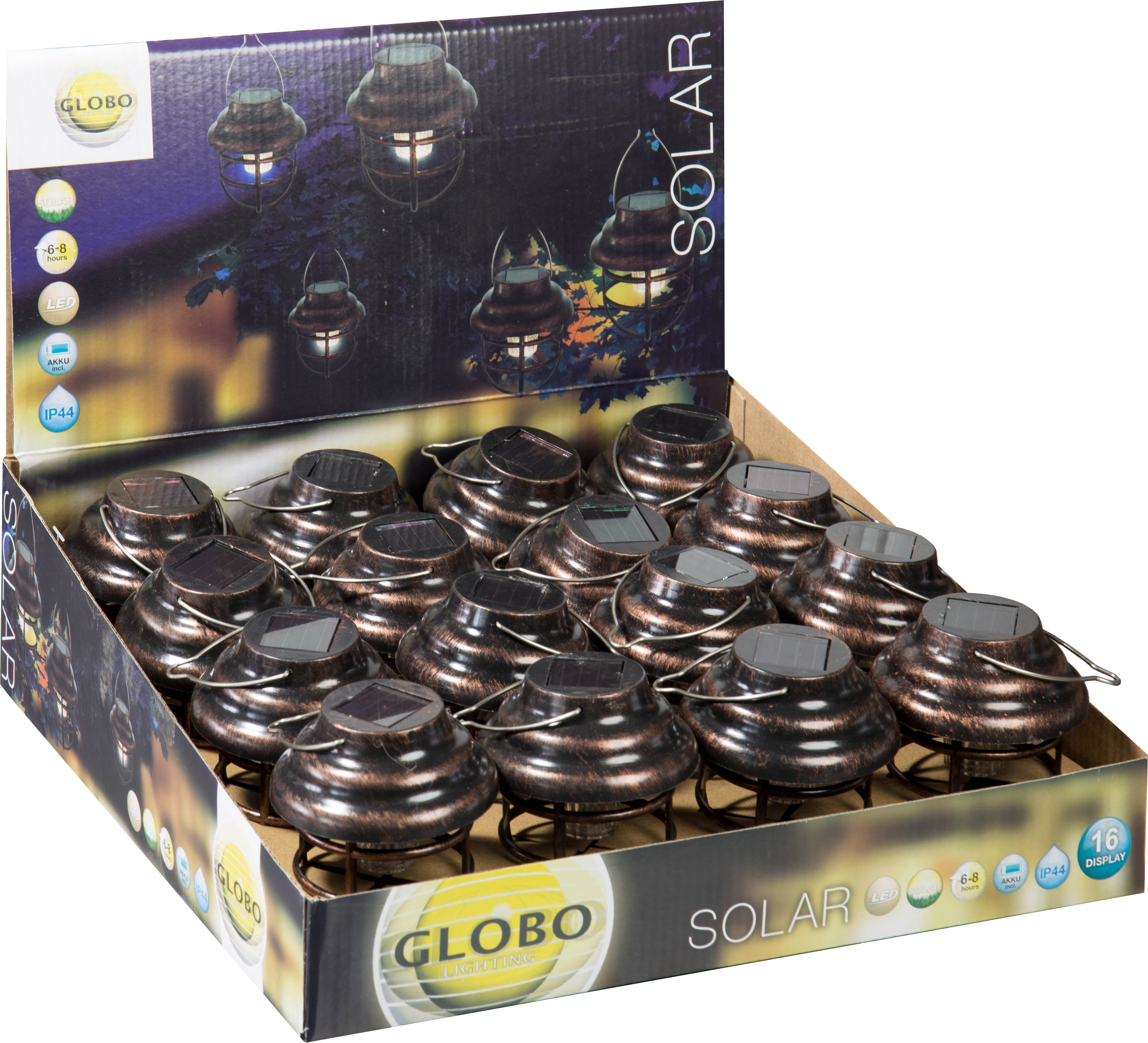 Globo Solarleuchte Metall rostfarben, 1xLED