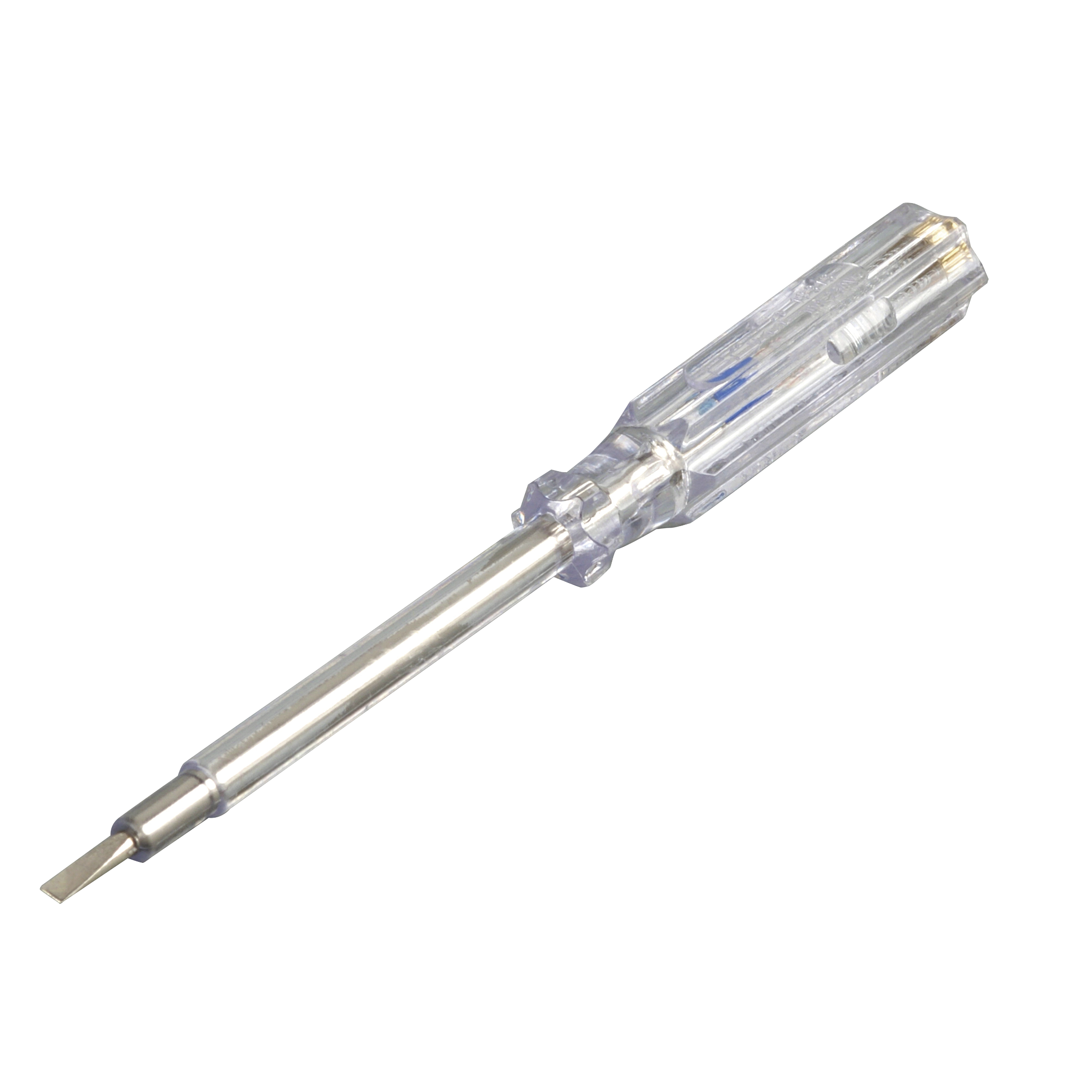 REV Spannungsprüfer, groß 190 mm, mit Anzeige über Glimmlampe, transparent