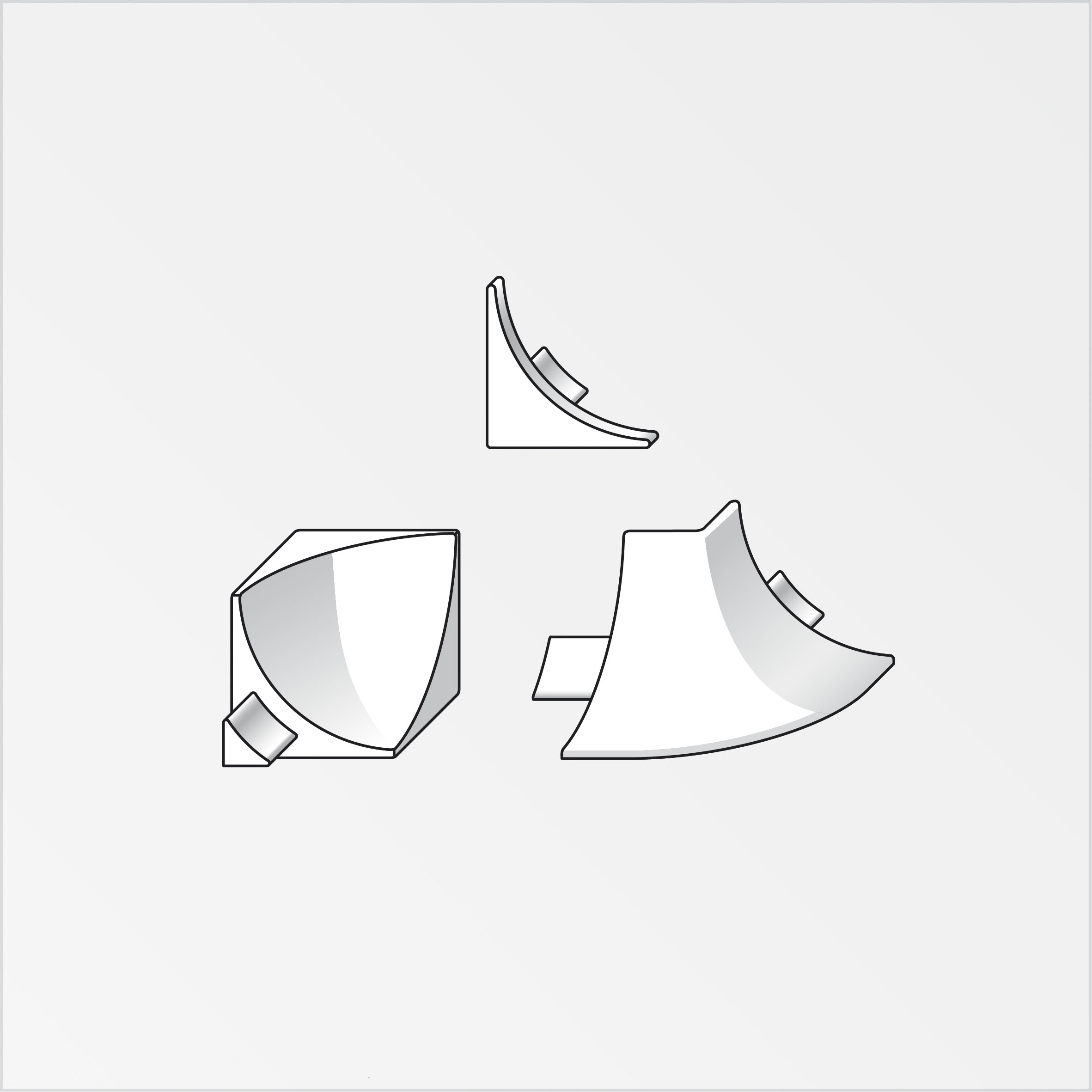 Alfer Zubehör-Set für Randfugenabdeck-Profile, 12 mm, silber