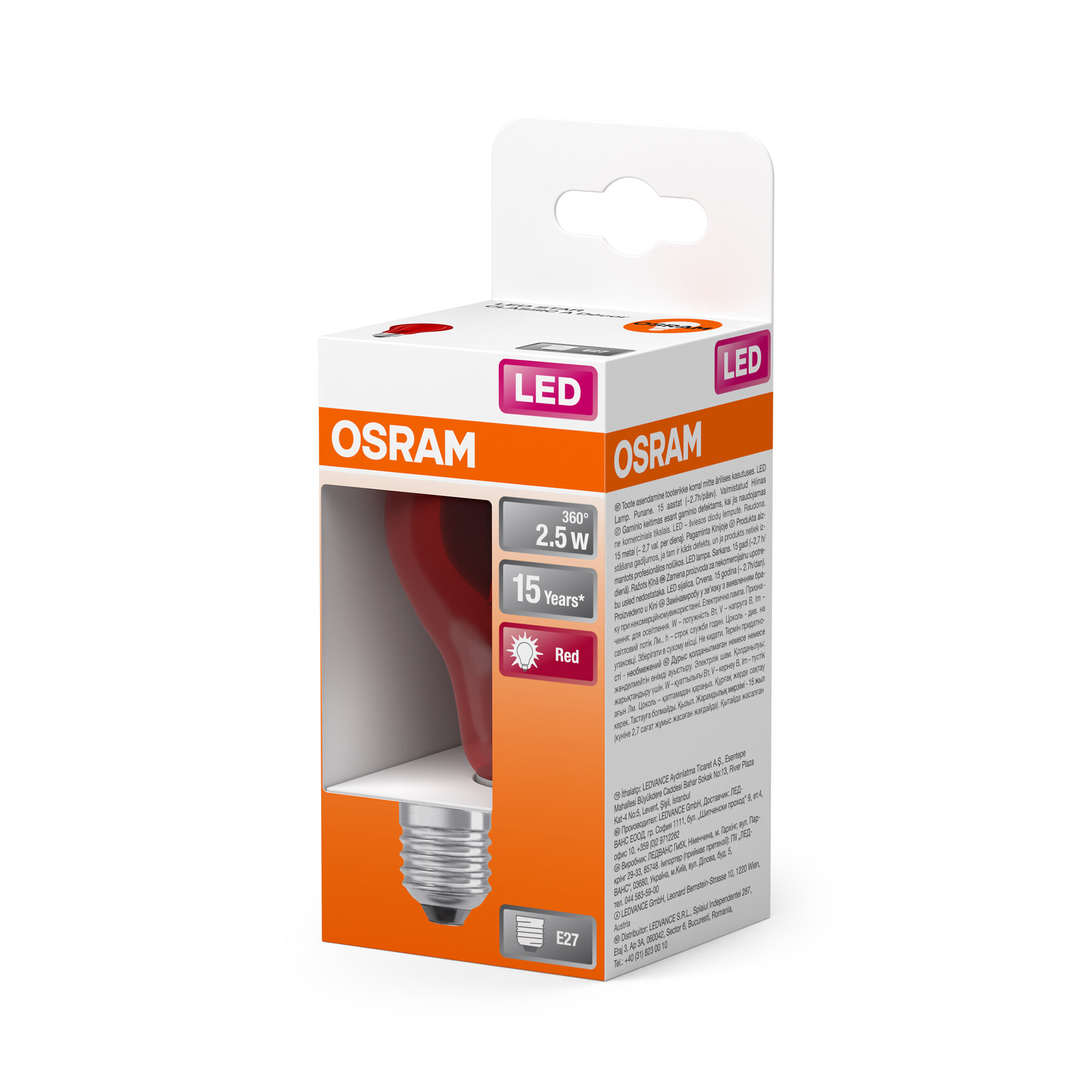 Osram LED Star Classic A 15 Decor, 2.5W, rot Osram LED Star Classic A 15 Decor, 2.5W, rot