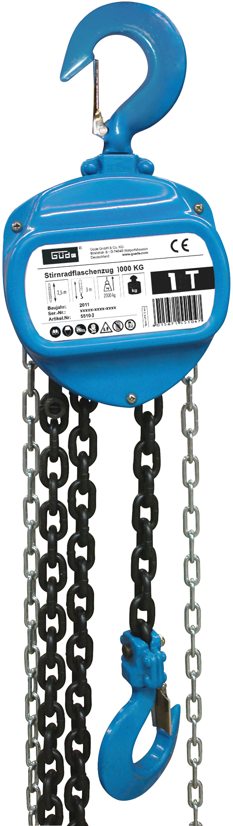 55103 Güde Stirnradflaschenzug, 1000kg