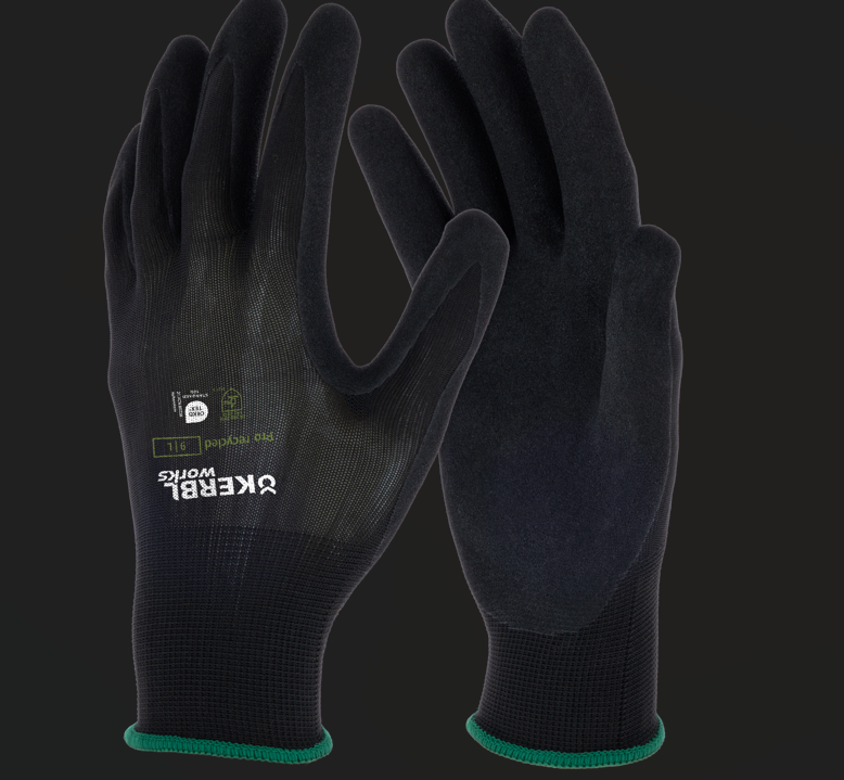 Keron Handschuh Pro recycled schwarz Nitrilschaum Gr. 10/XL