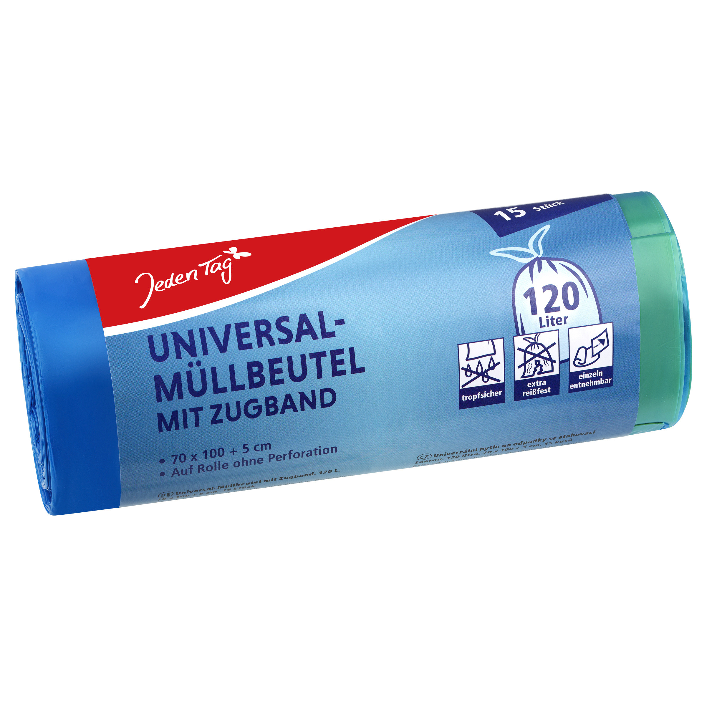 Jeden Tag Zugbandsäcke, 15 x 120 l