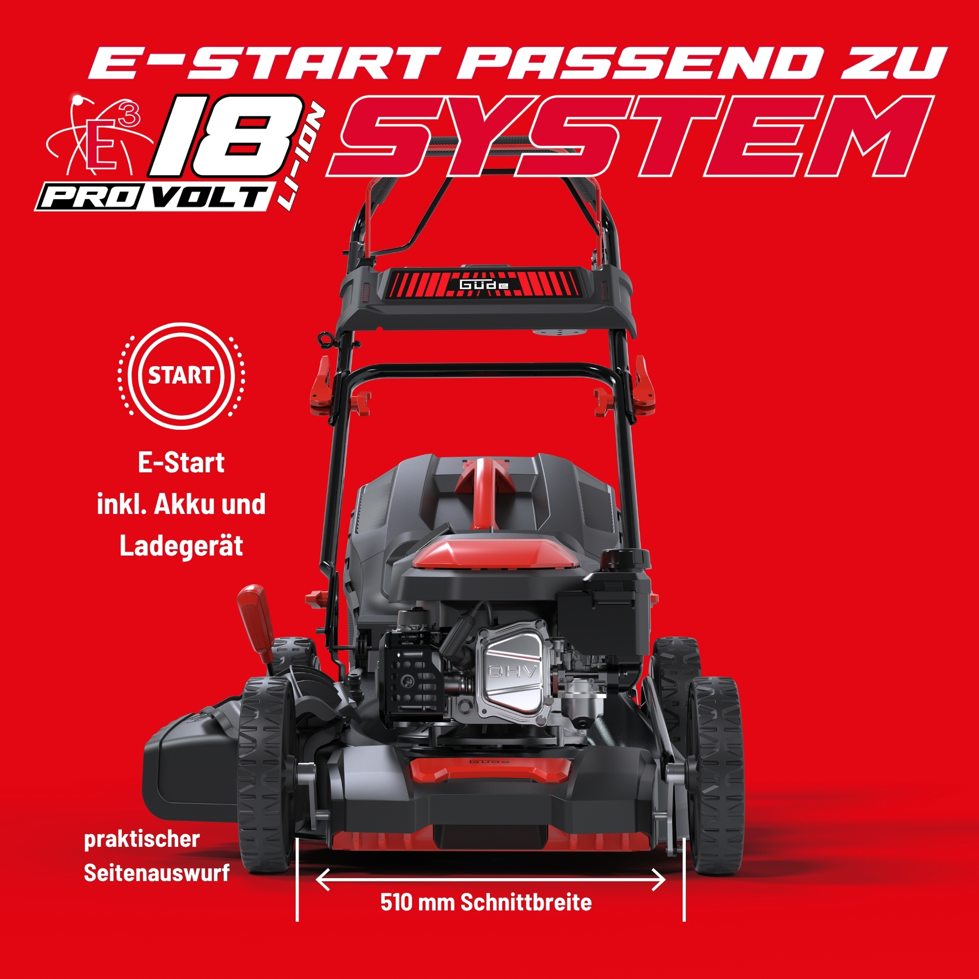 Güde Benzin-Rasenmäher Big Wheeler BW 510-190 LI-ES