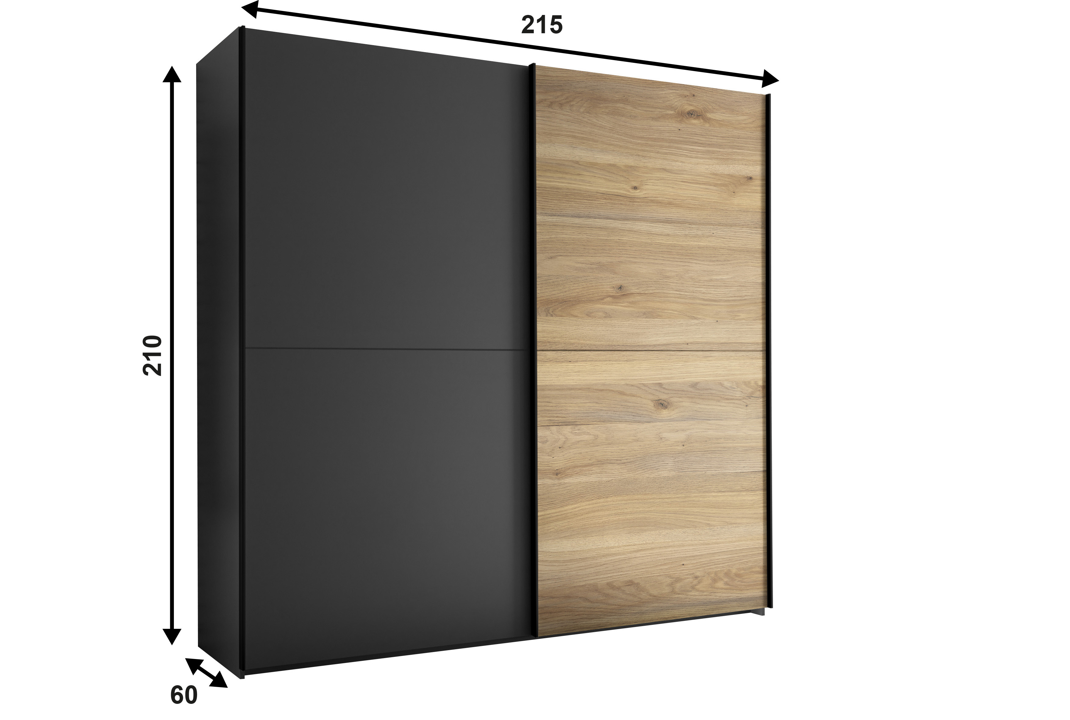 Pol-Power Schwebetürenschrank Melton, 2-Türig inkl. Dämpfer, Graphit Pol-Power Schwebetürenschrank Melton, 2-Türig inkl. Dämpfer, Graphit