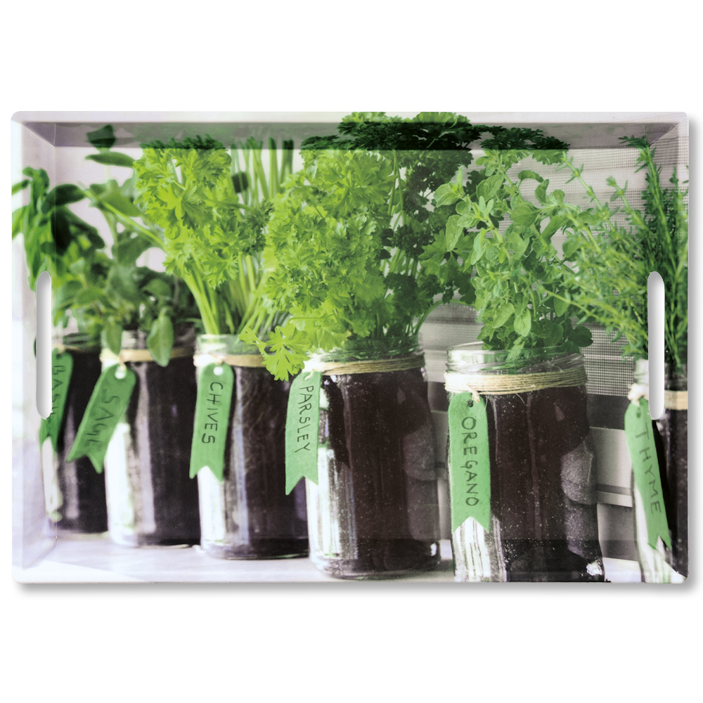 Kesper Serviertablett, Motiv: Herbs, 50 x 35 x 4,5 cm