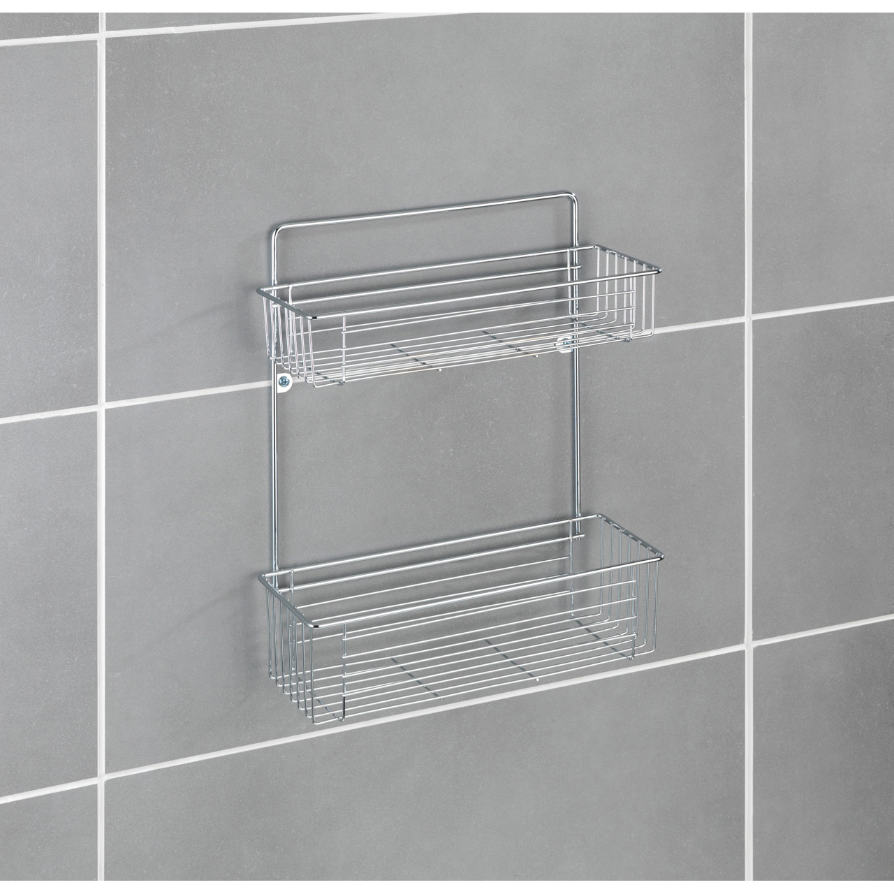 422852-Wandregal-Avesta-chrom_AMBI_02 WENKO WANDREGAL AVESTA 2ETAGEN CHROM 12X32X38CM
