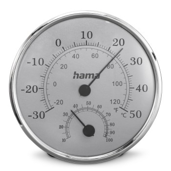 Hama Thermometer und Hygrometer "Saipan", Silber/Grau