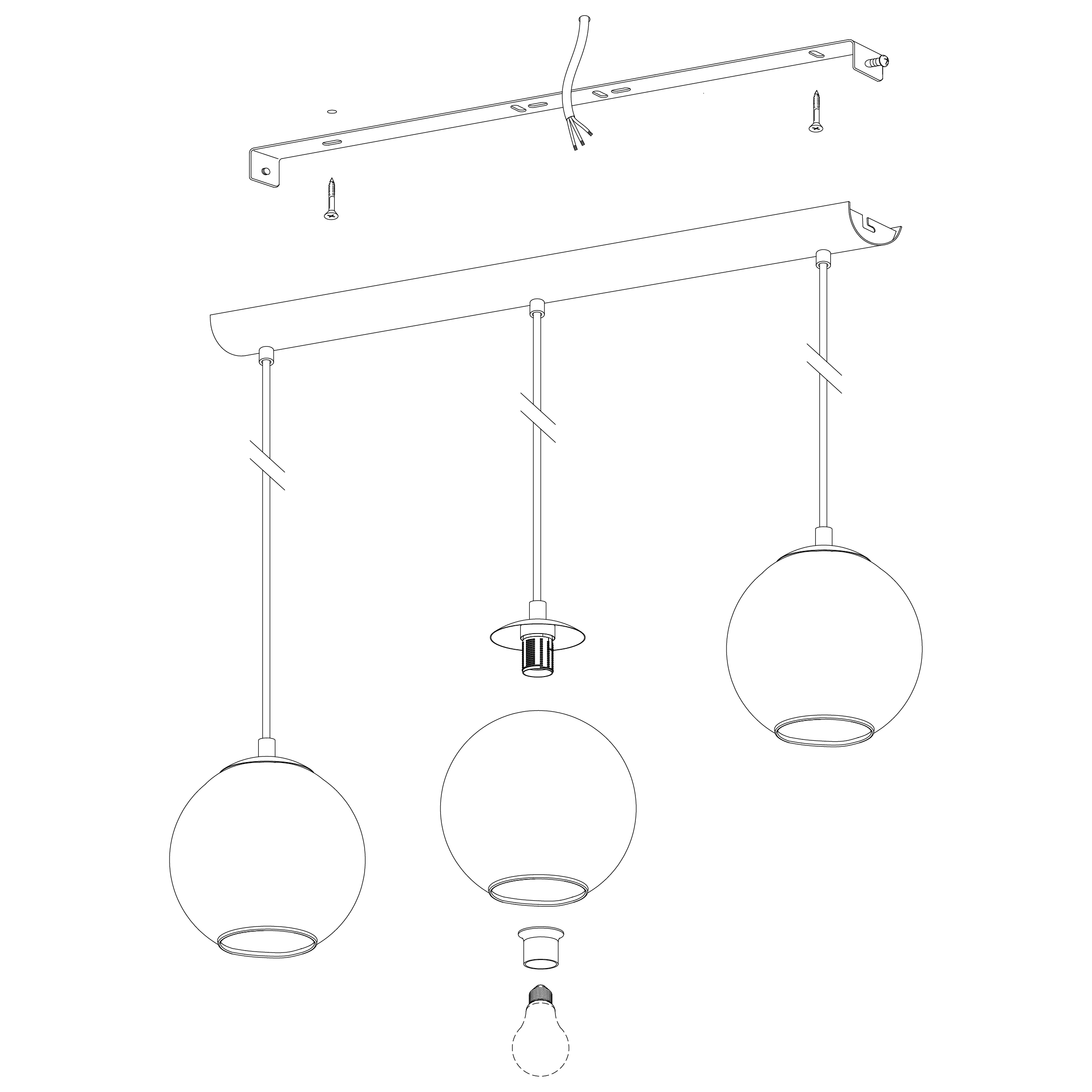 EGLO HÄNGELEUCHTE 3XE27 ARISCANI SCHWARZ/RAUCHGLAS