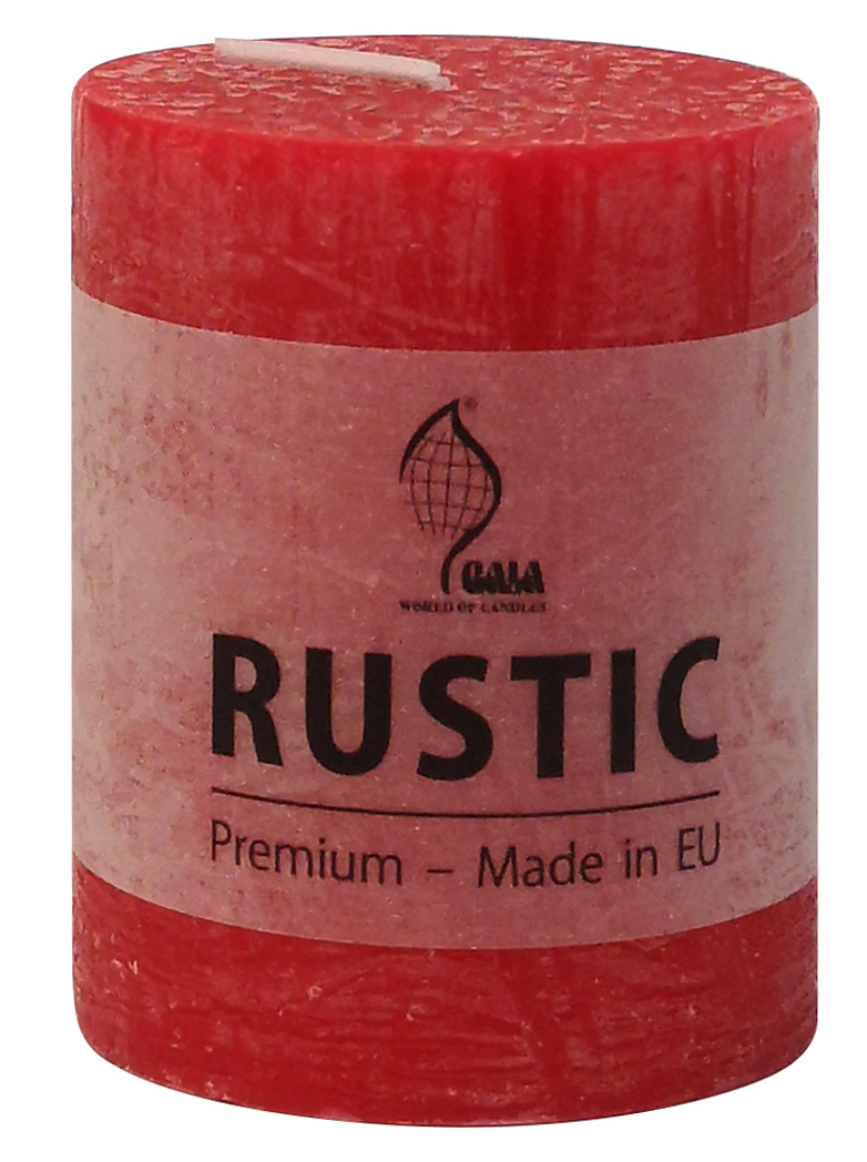 GALA STUMPENKERZE RUSTIC 68/80, ROT