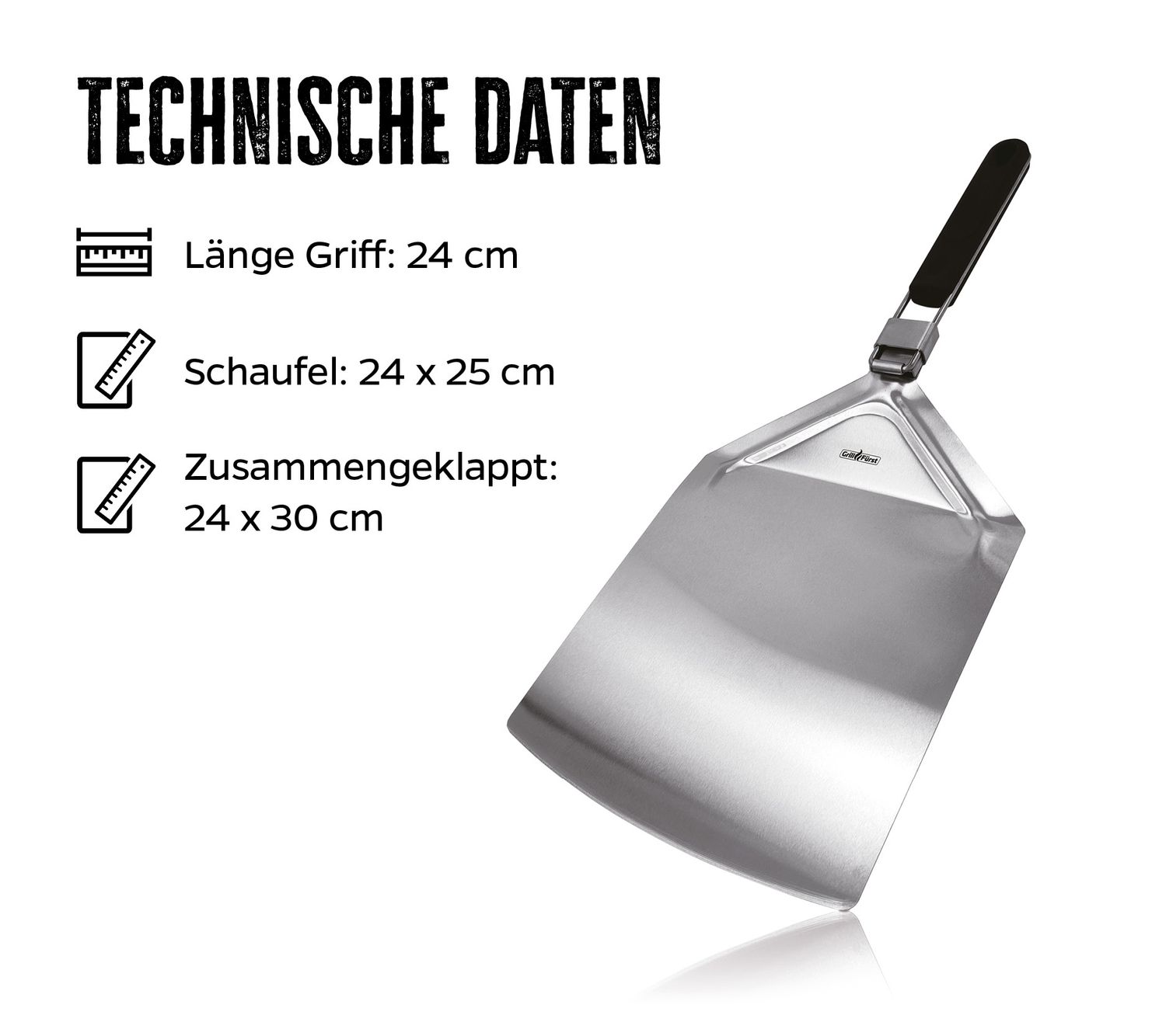 Grillfürst Pizzaheber klappbar
